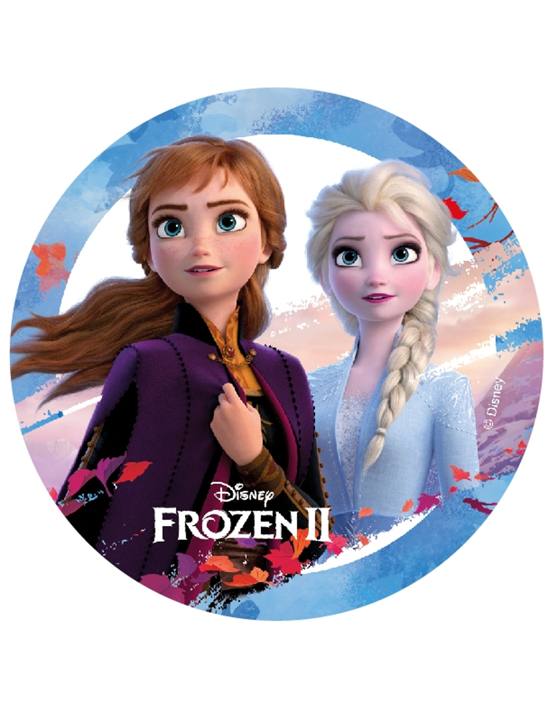 Disque en azyme La Reine des Neiges 2 Anna et Elsa 14,5 cm