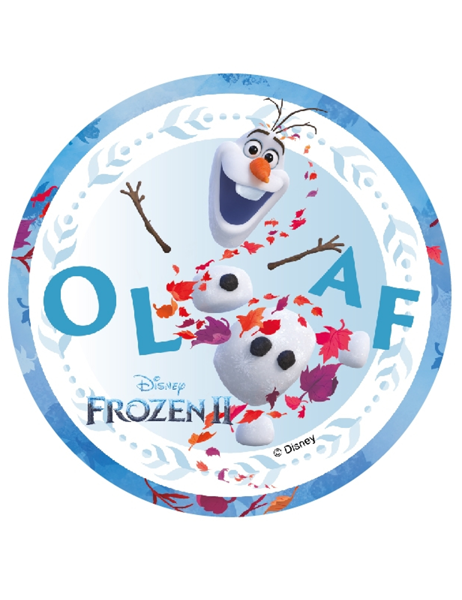 Disque en azyme La Reine des Neiges 2 Olaf 14,5 cm