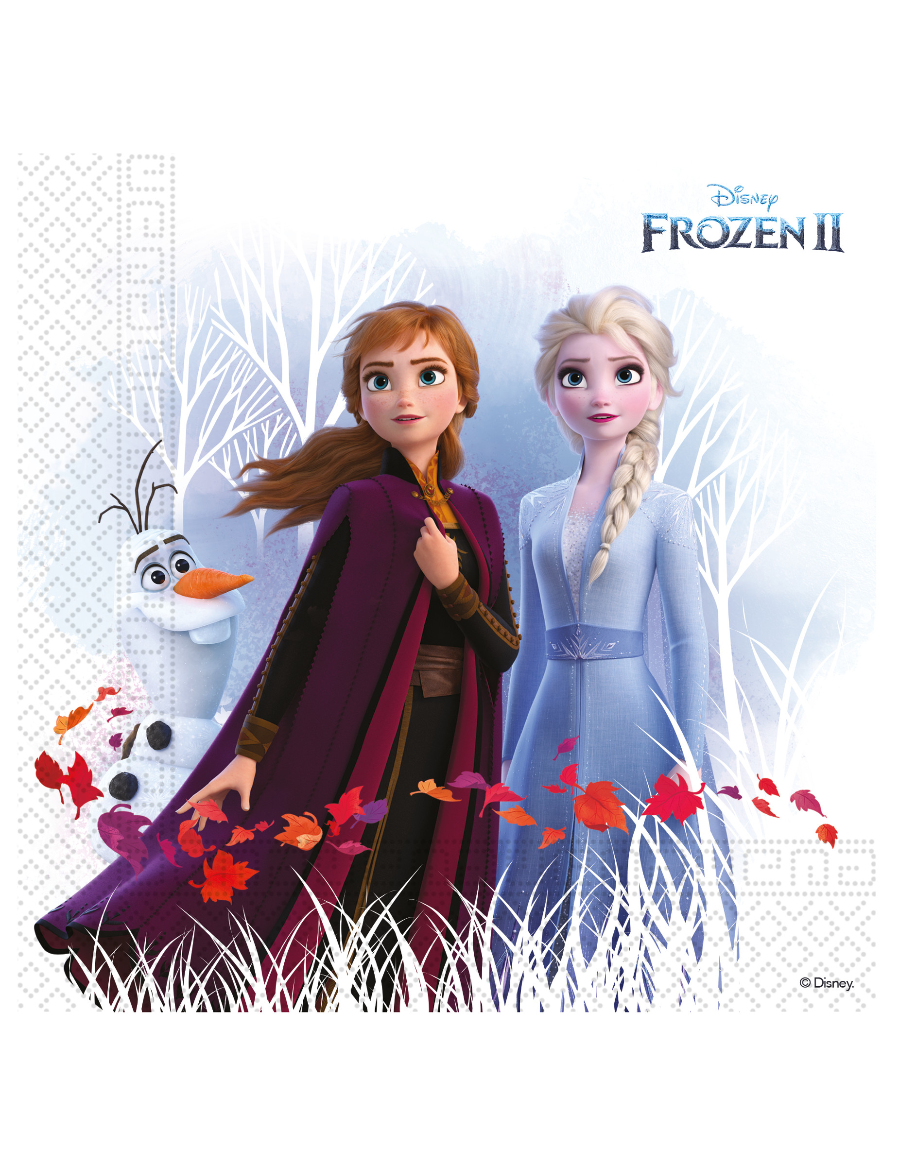 20 Serviettes en papier compostable La Reine des Neiges 2 33 x 33 cm