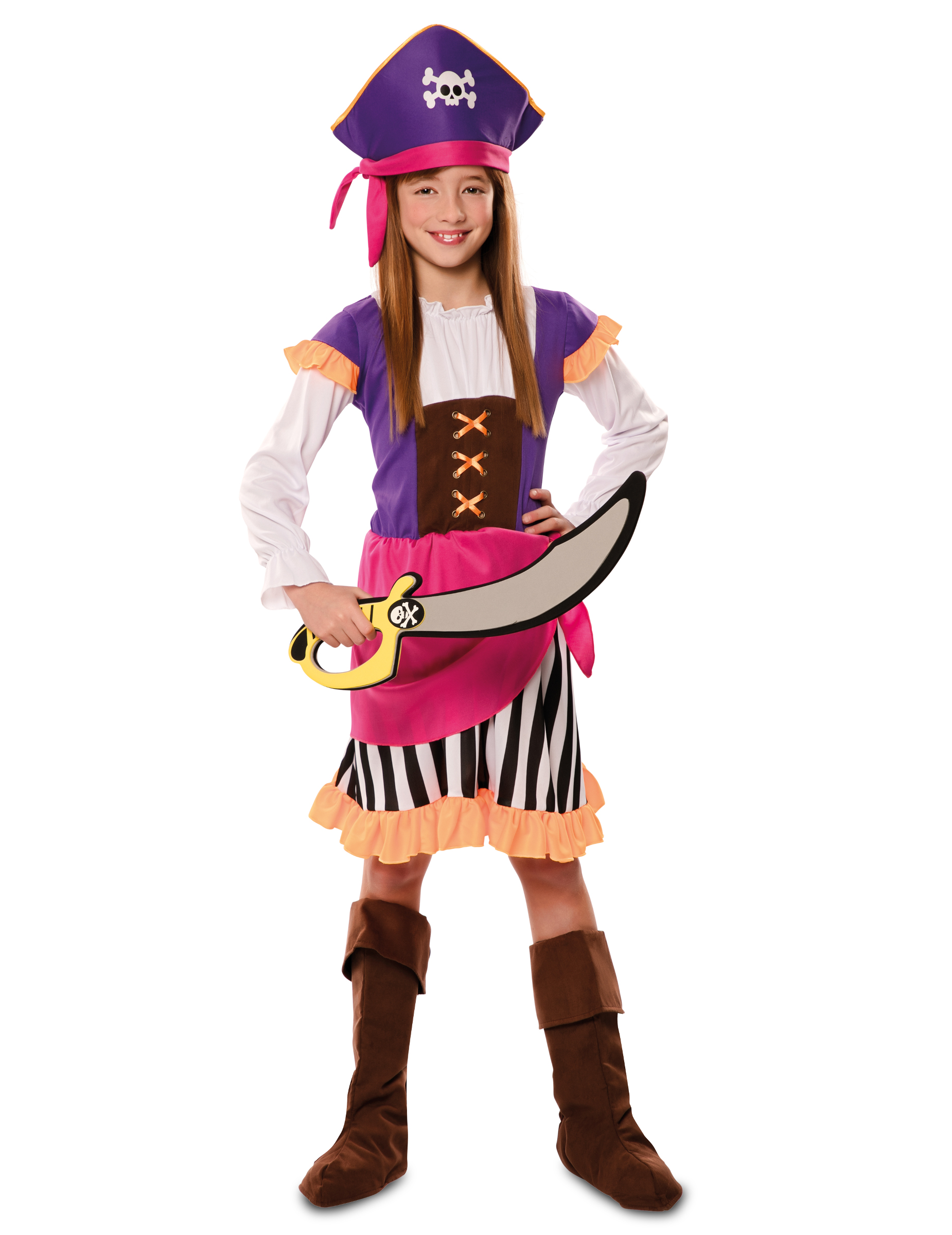 Déguisement pirate aventure violet fille