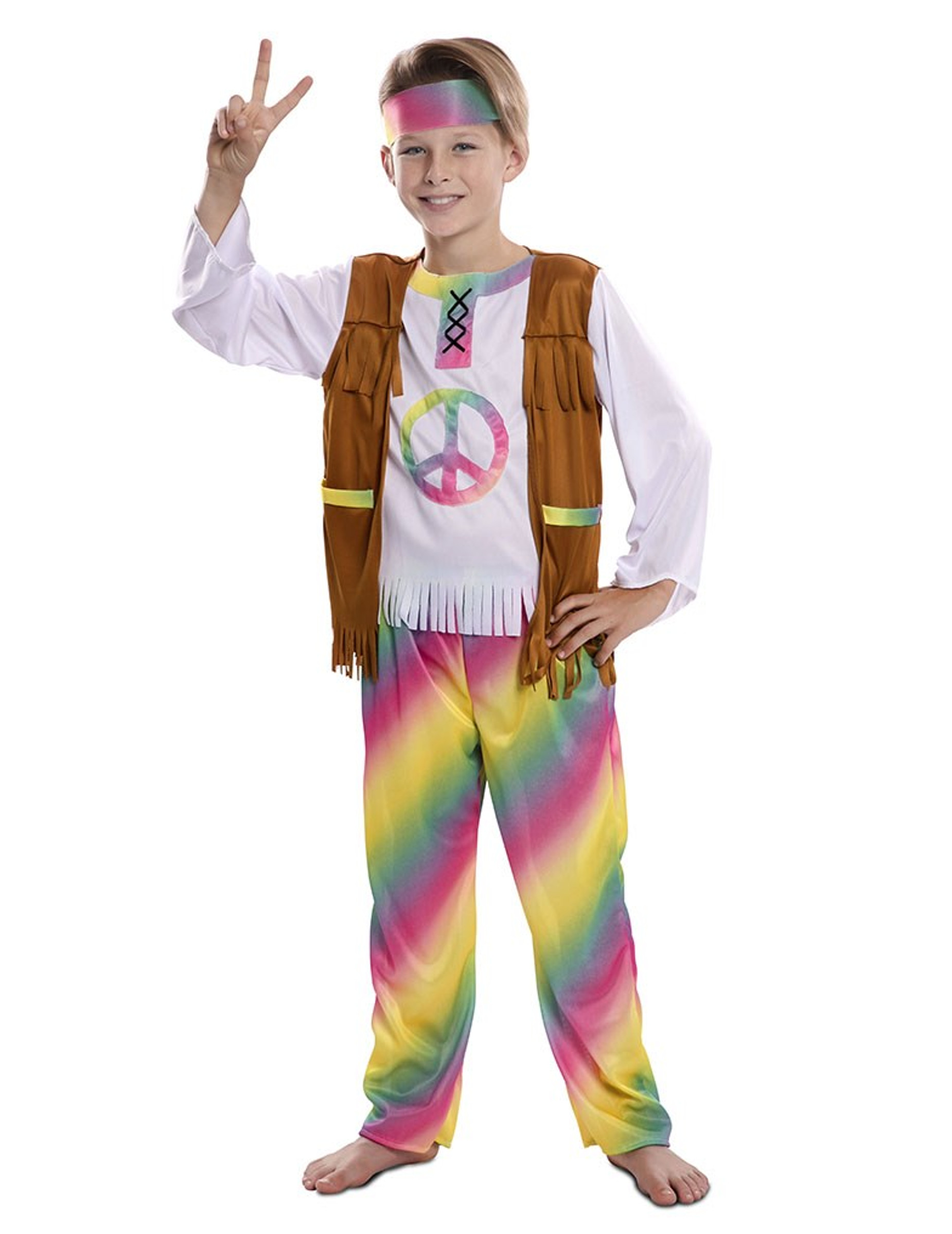 Déguisement hippie arc-en-ciel garçon