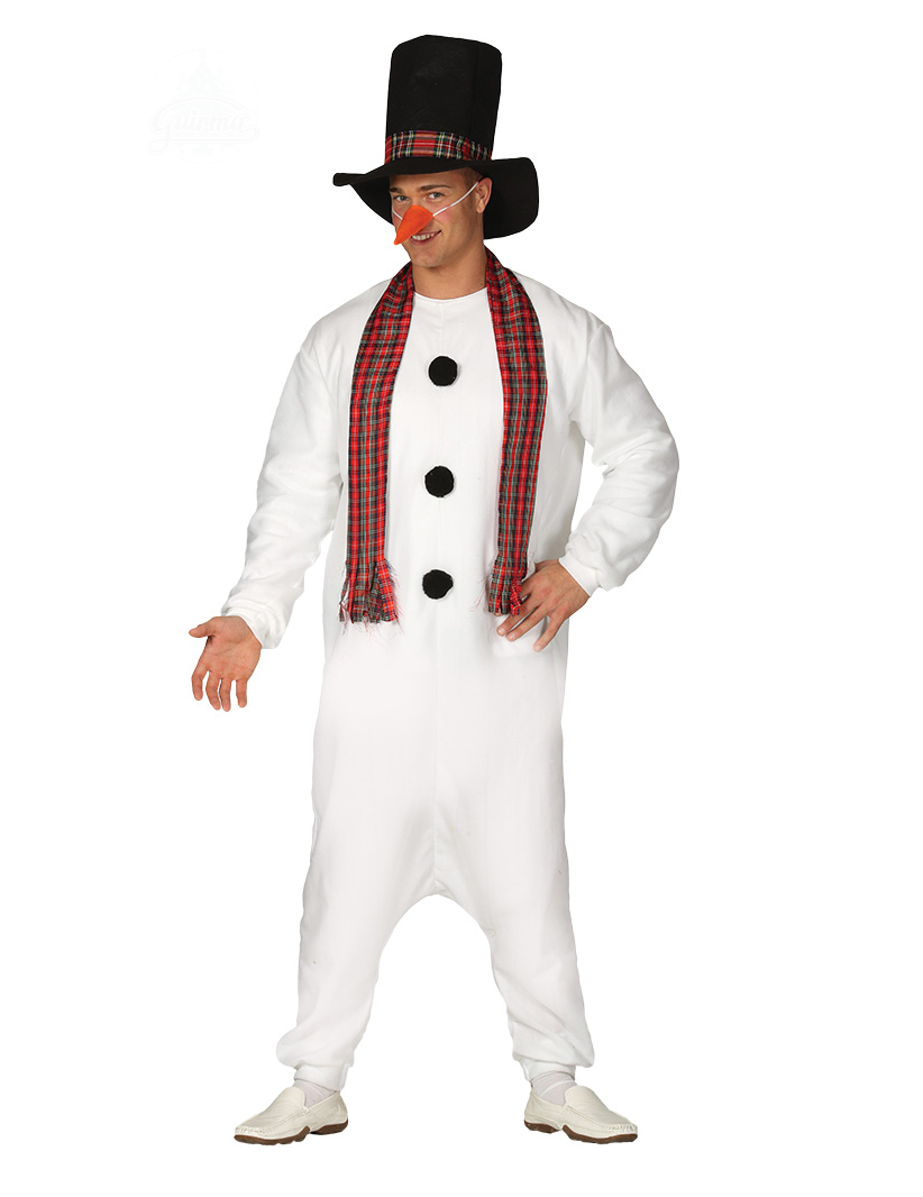 Combinaison pyjama bonhomme de neige adulte