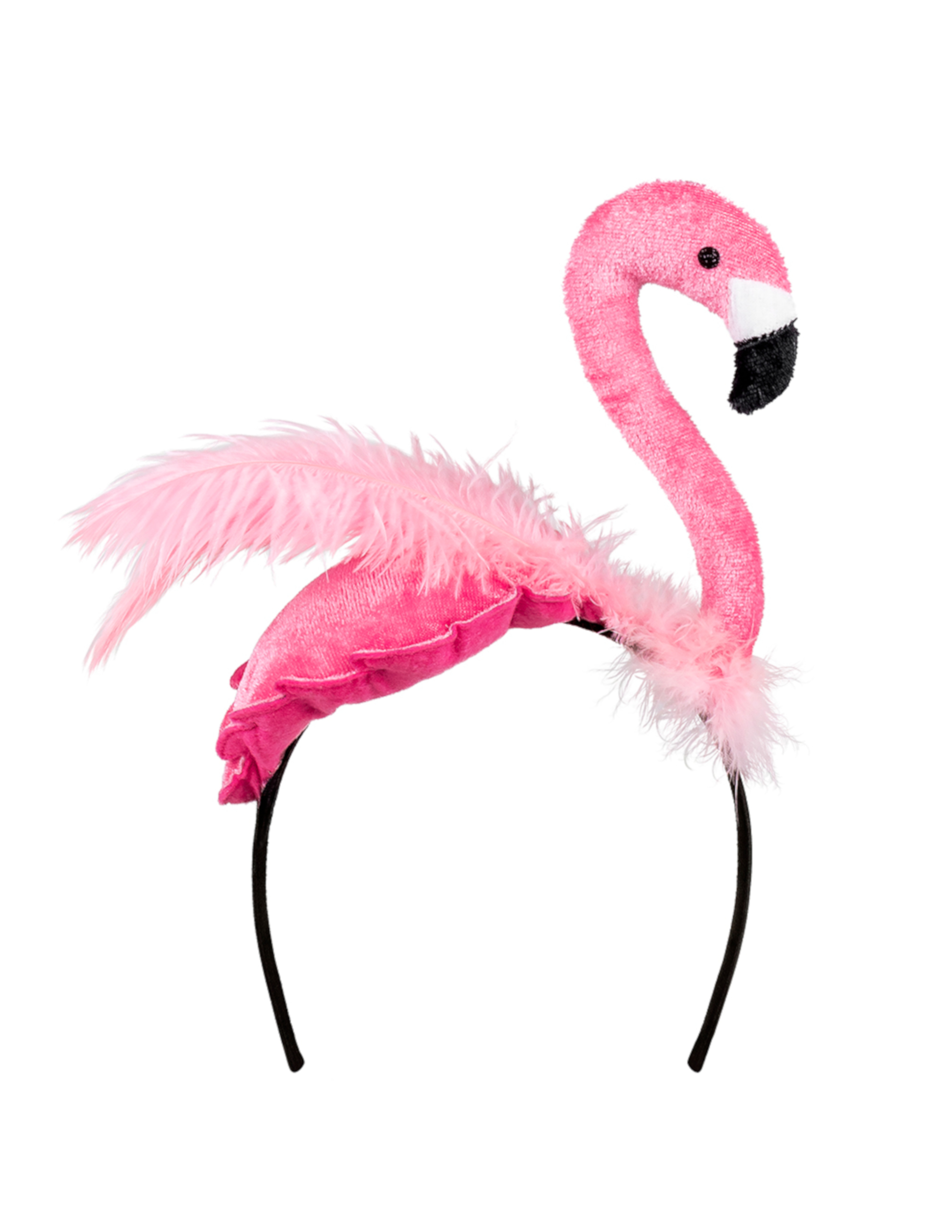 Serre-tête flamant rose plume rose adulte
