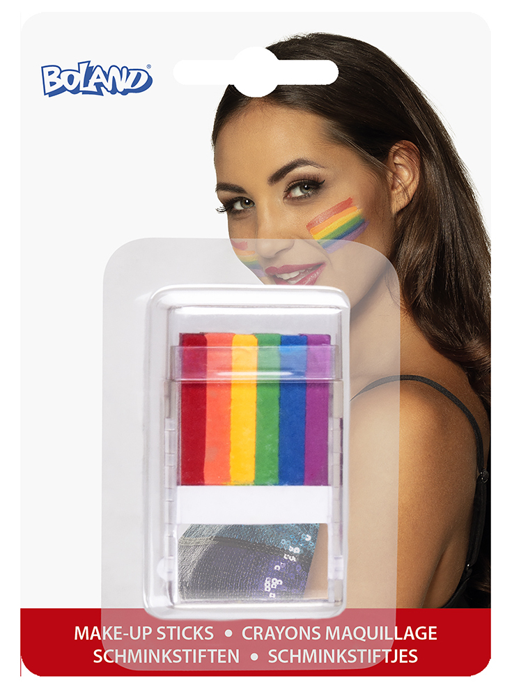 Stick maquillage 6 en 1 arc-en-ciel adulte 7,2 g