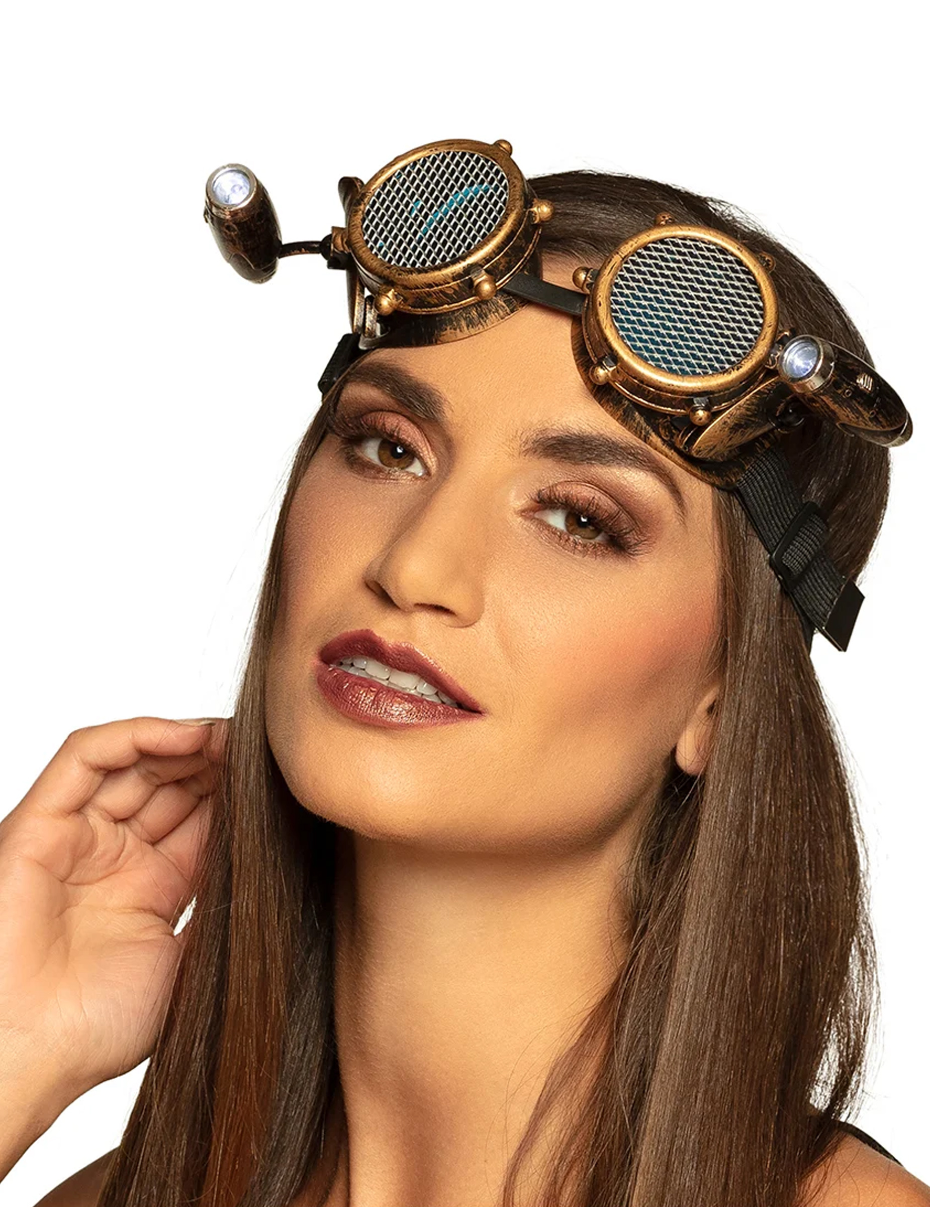 Lunettes avec lumière frontale steampunk adulte