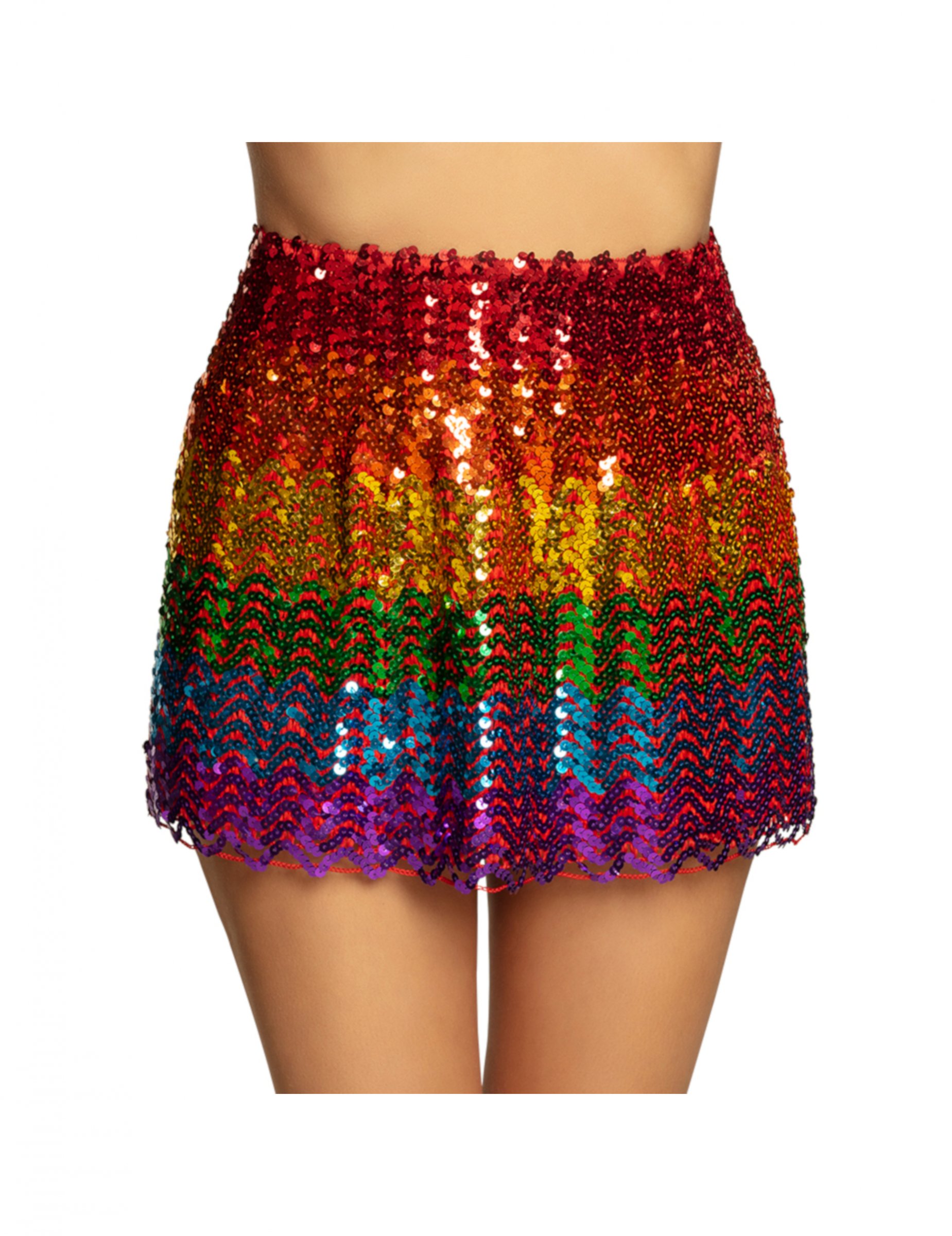 Jupe à sequins arc-en-ciel femme