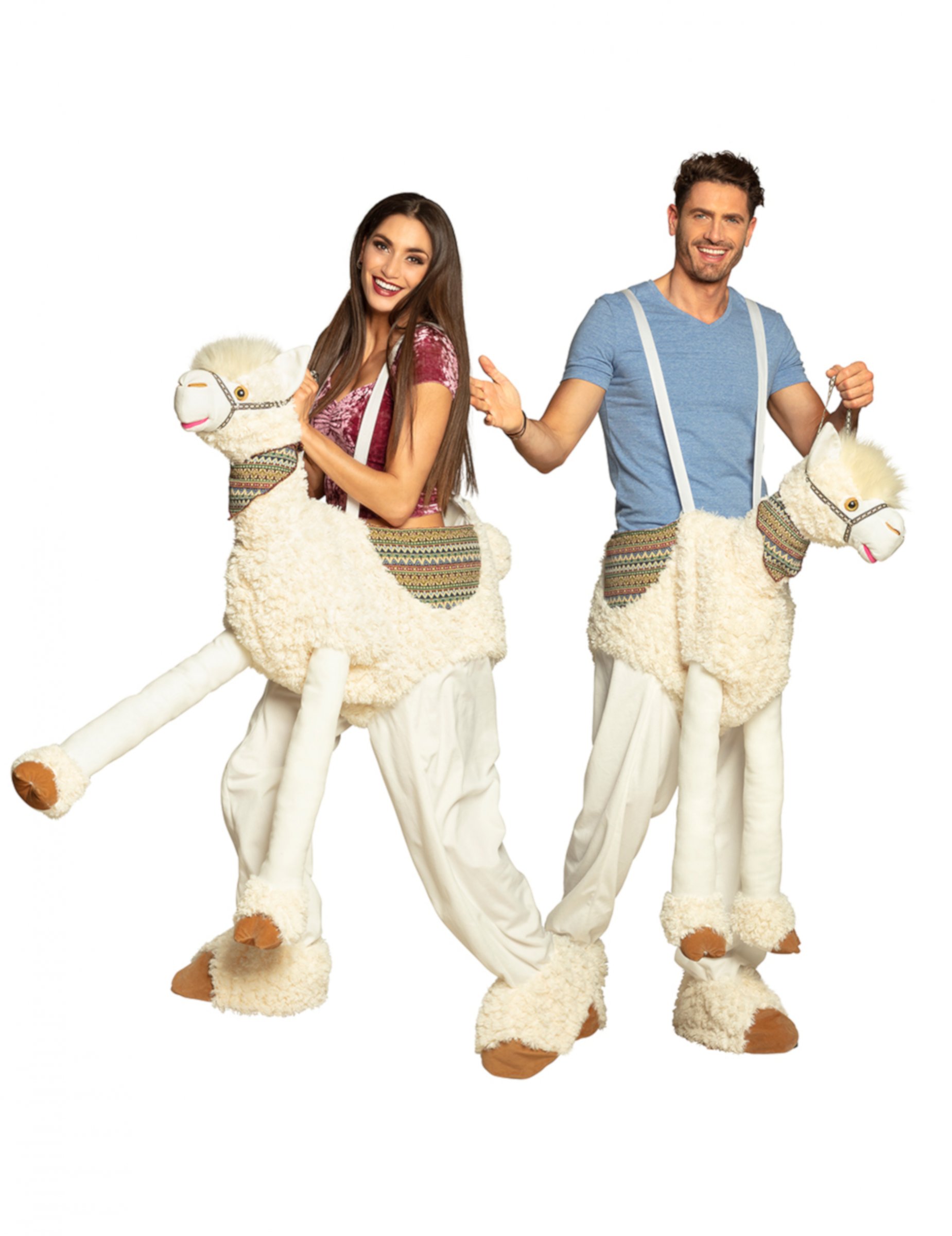 Déguisement homme à dos de lama blanc adulte