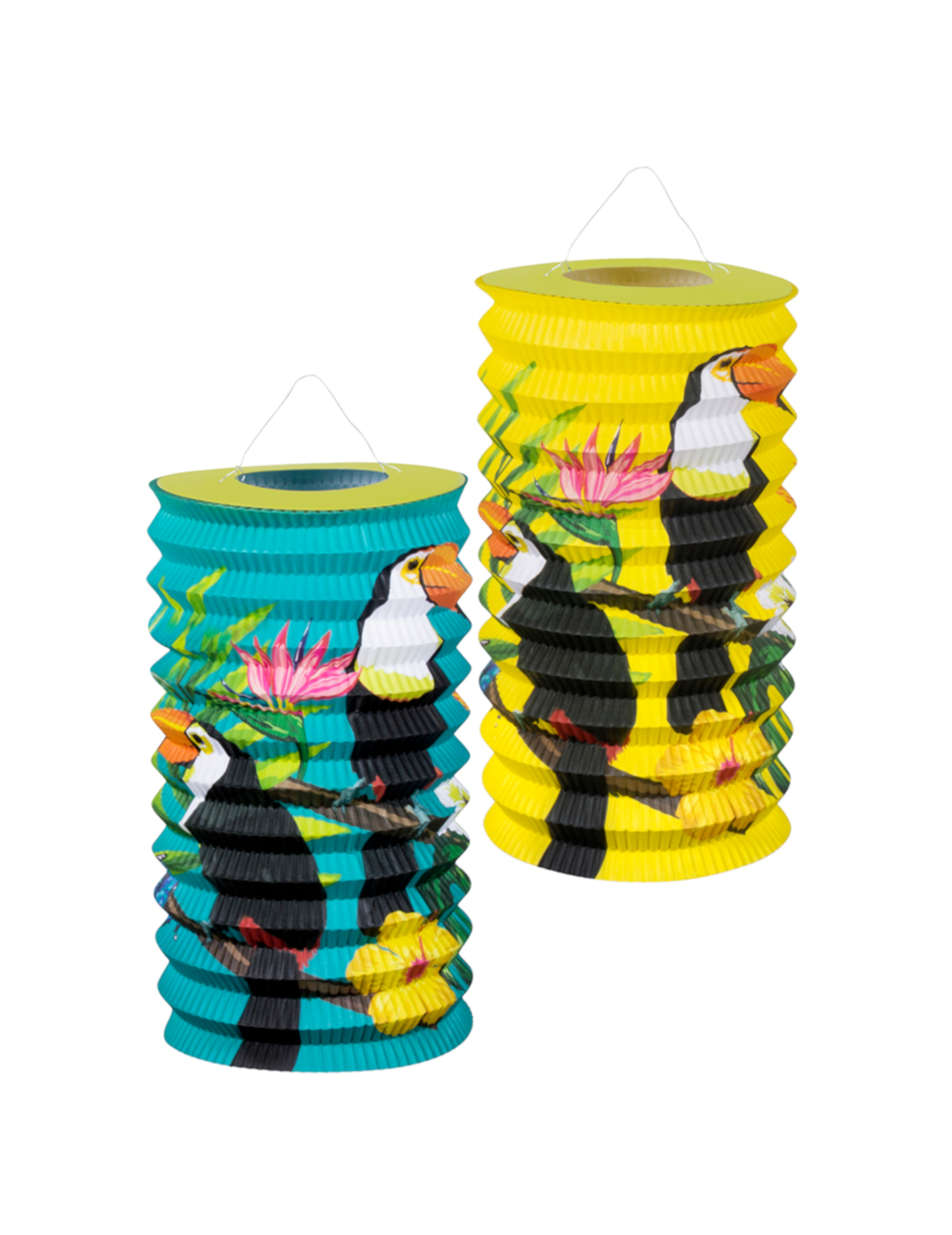 2 Lanternes en papier toucan 16 cm