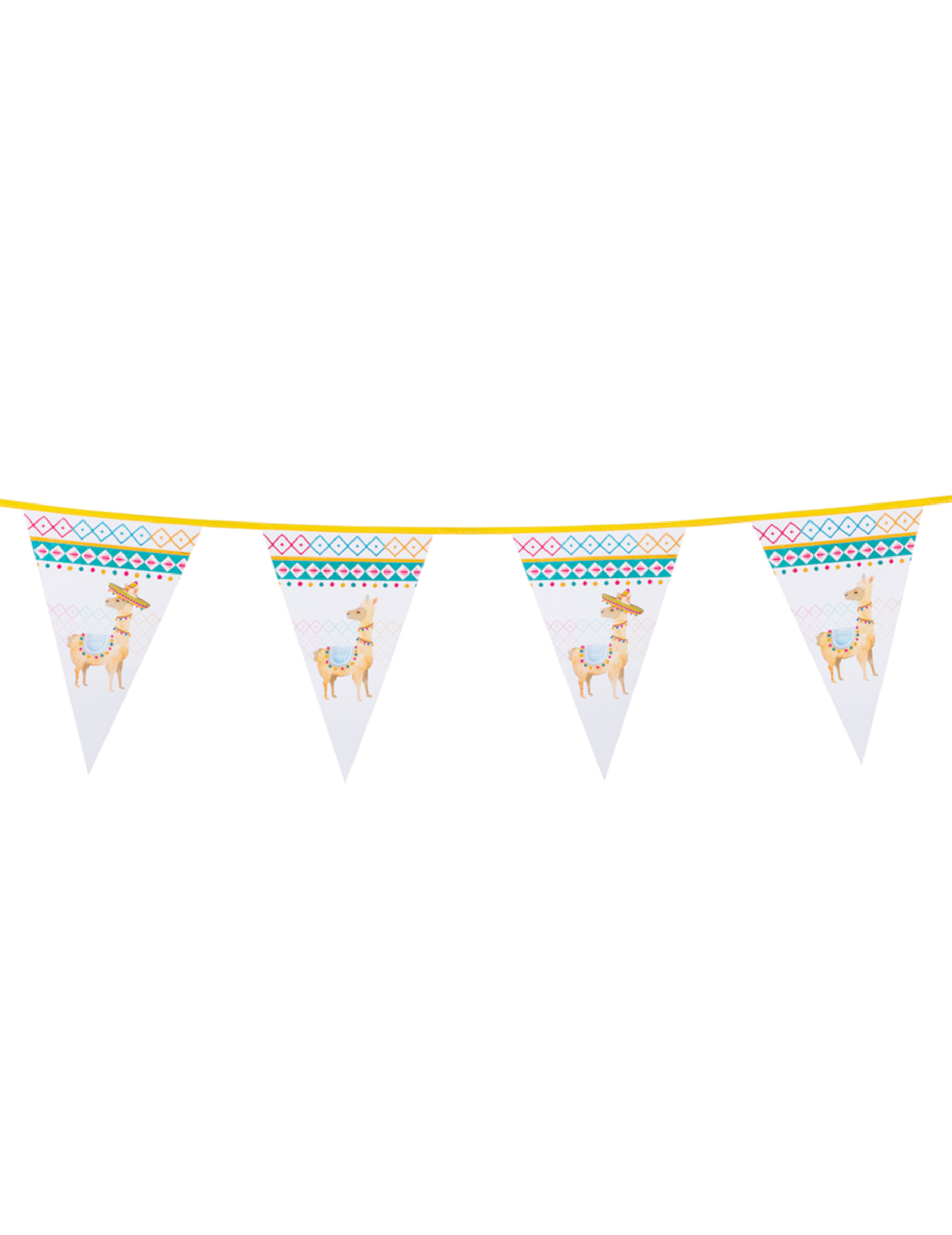 Guirlande de fanions en plastique lama blanche 30 x 20 cm 6m
