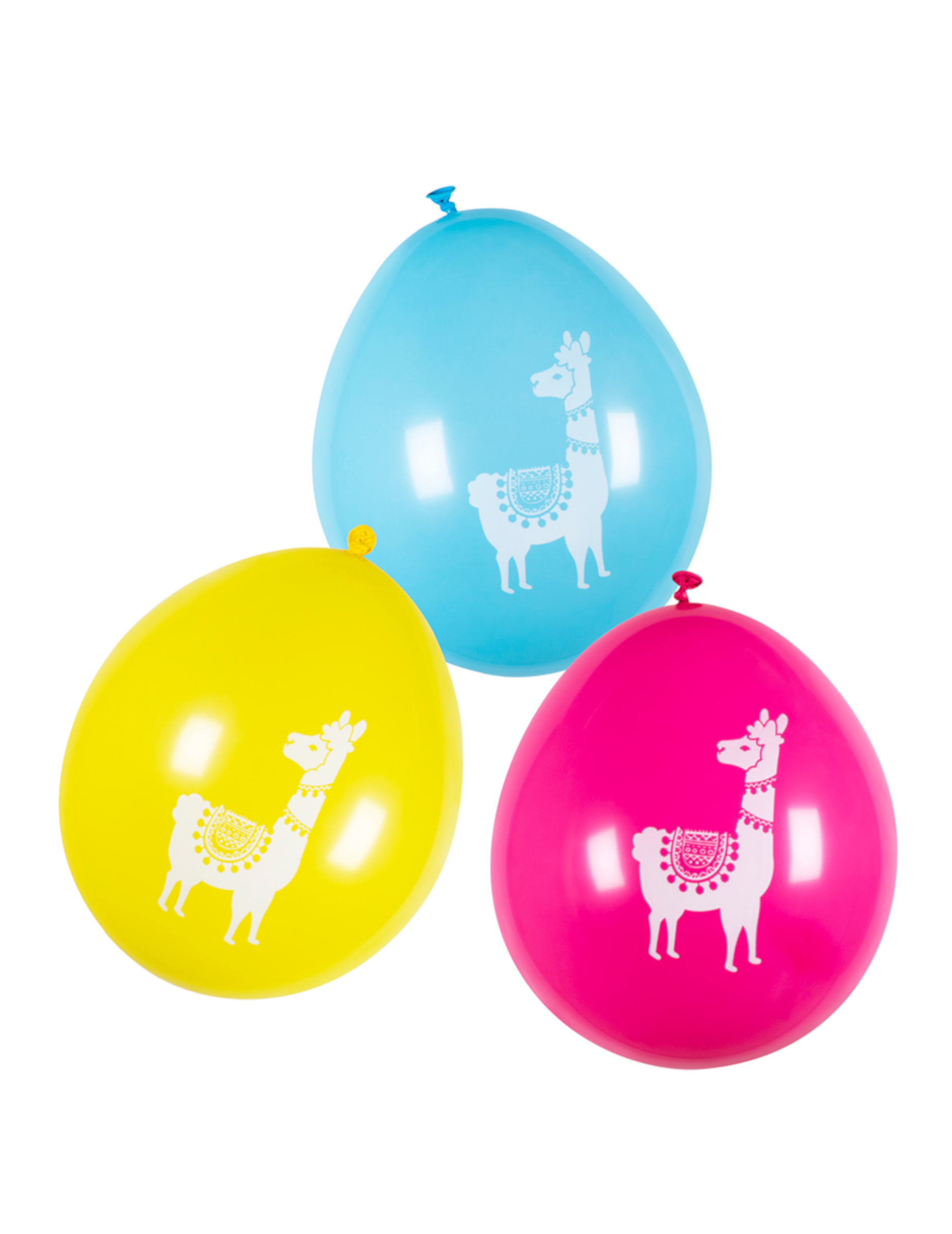6 Ballons en latex lama multicolores 25 cm