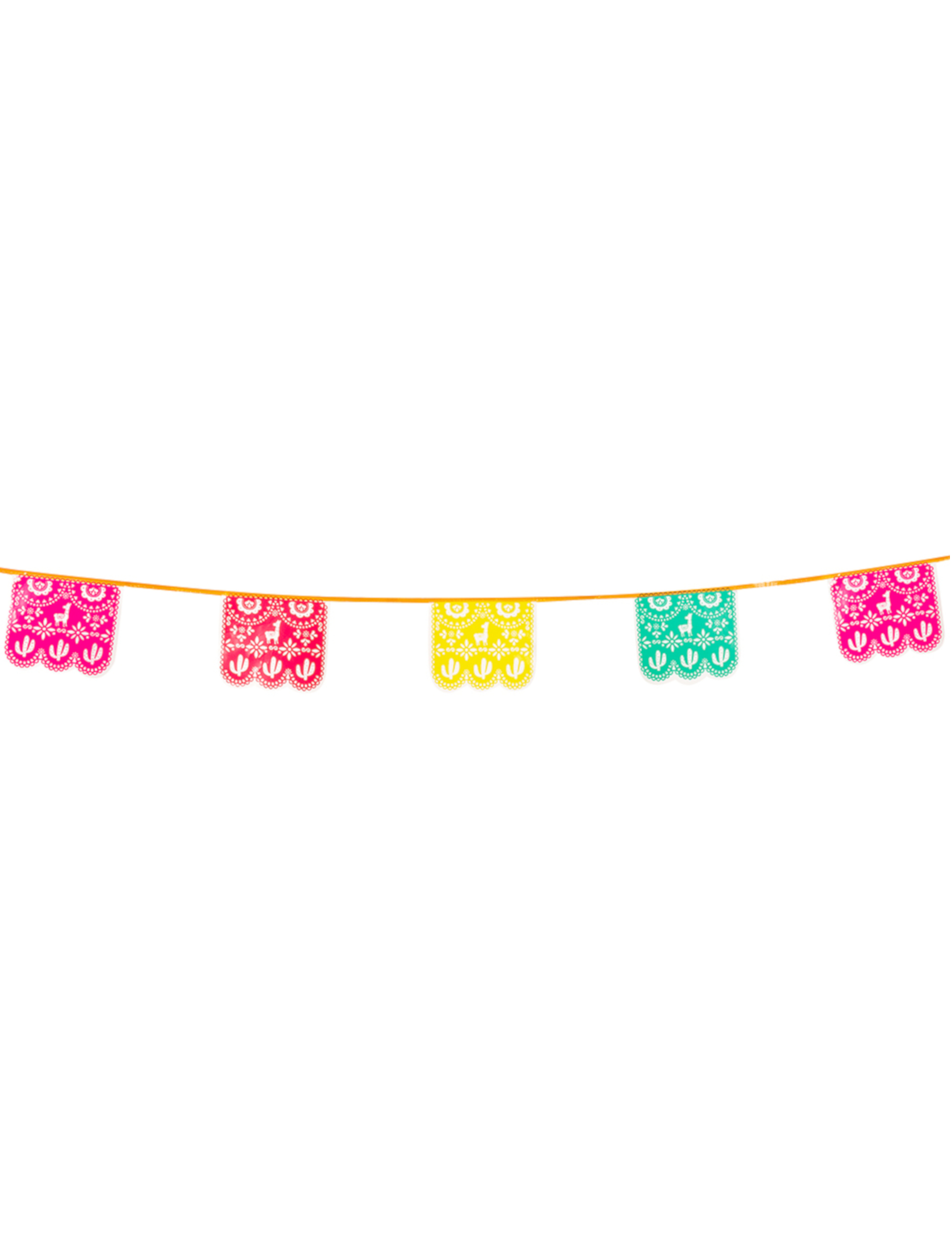 Guirlande en plastique mexicaine multicolore 14,5 x 16 cm 6 m