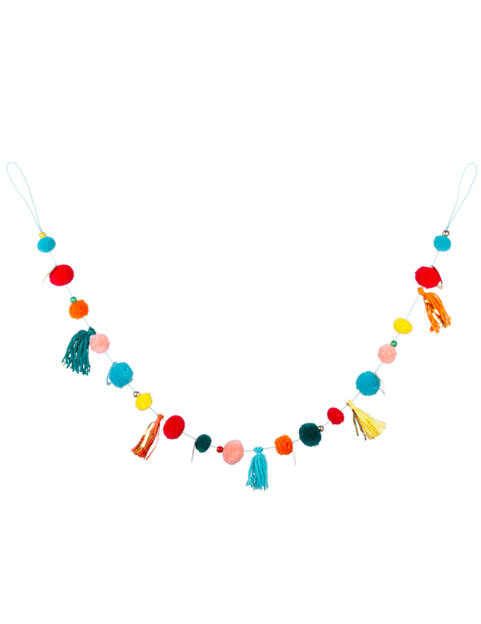 Guirlande de pompons multicolores 125 cm