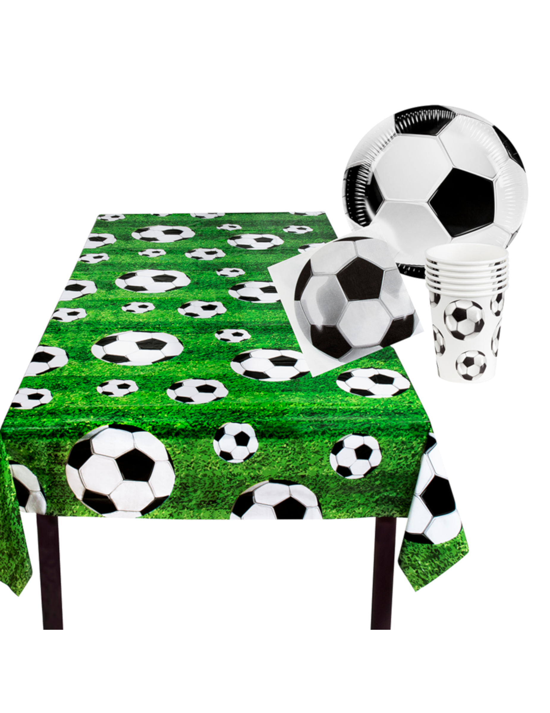 Kit vaisselle jetable football 25 pièces