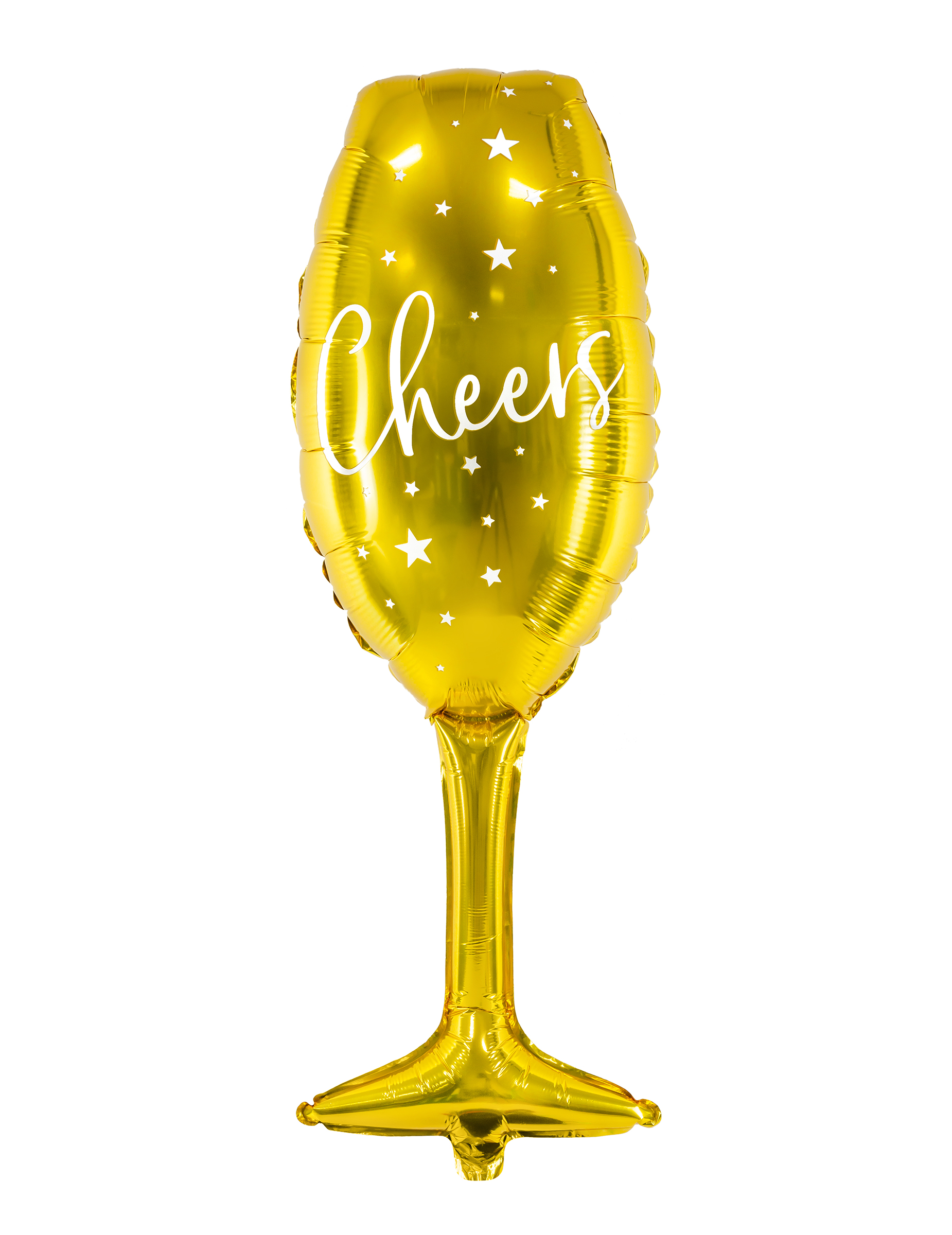 Ballon aluminium flûte cheers doré 28 x 80 cm