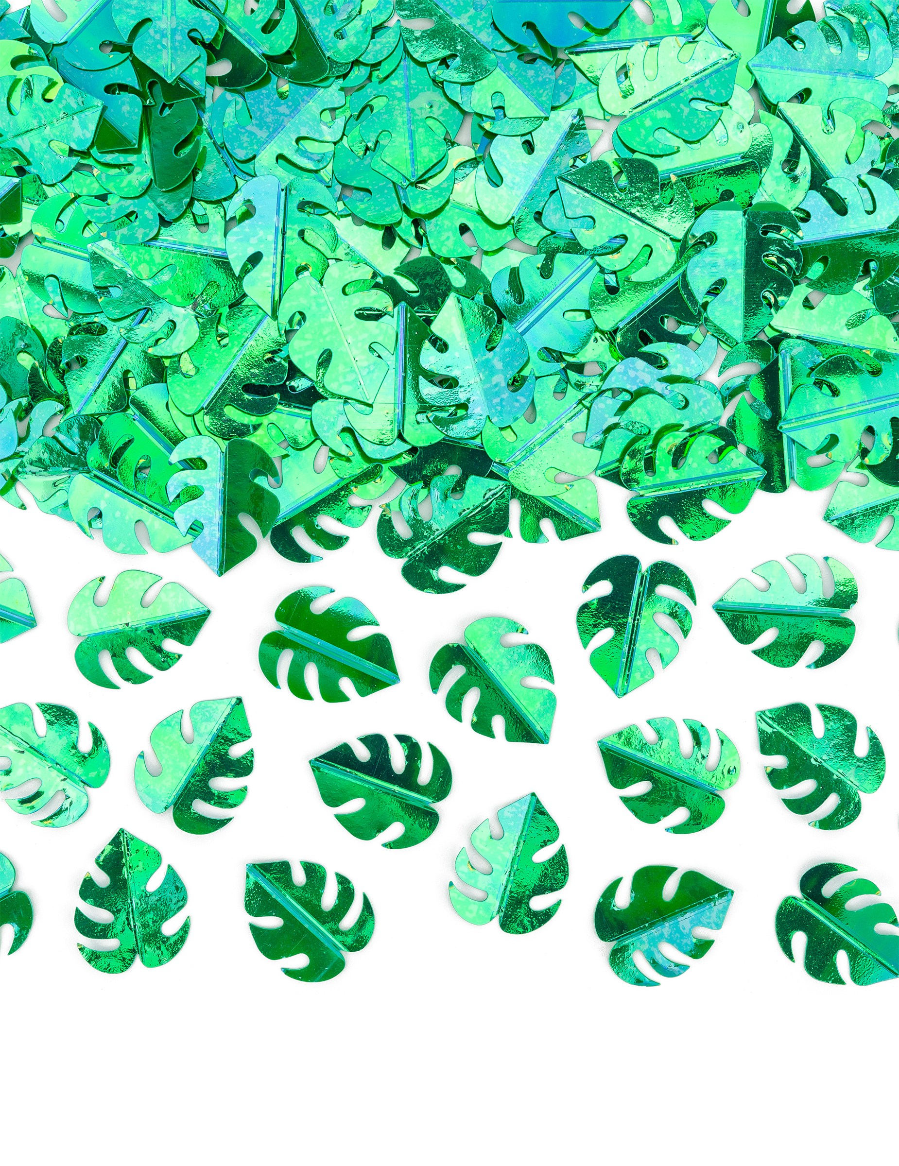 Confettis de table feuilles tropicales vertes métallisées 15 g