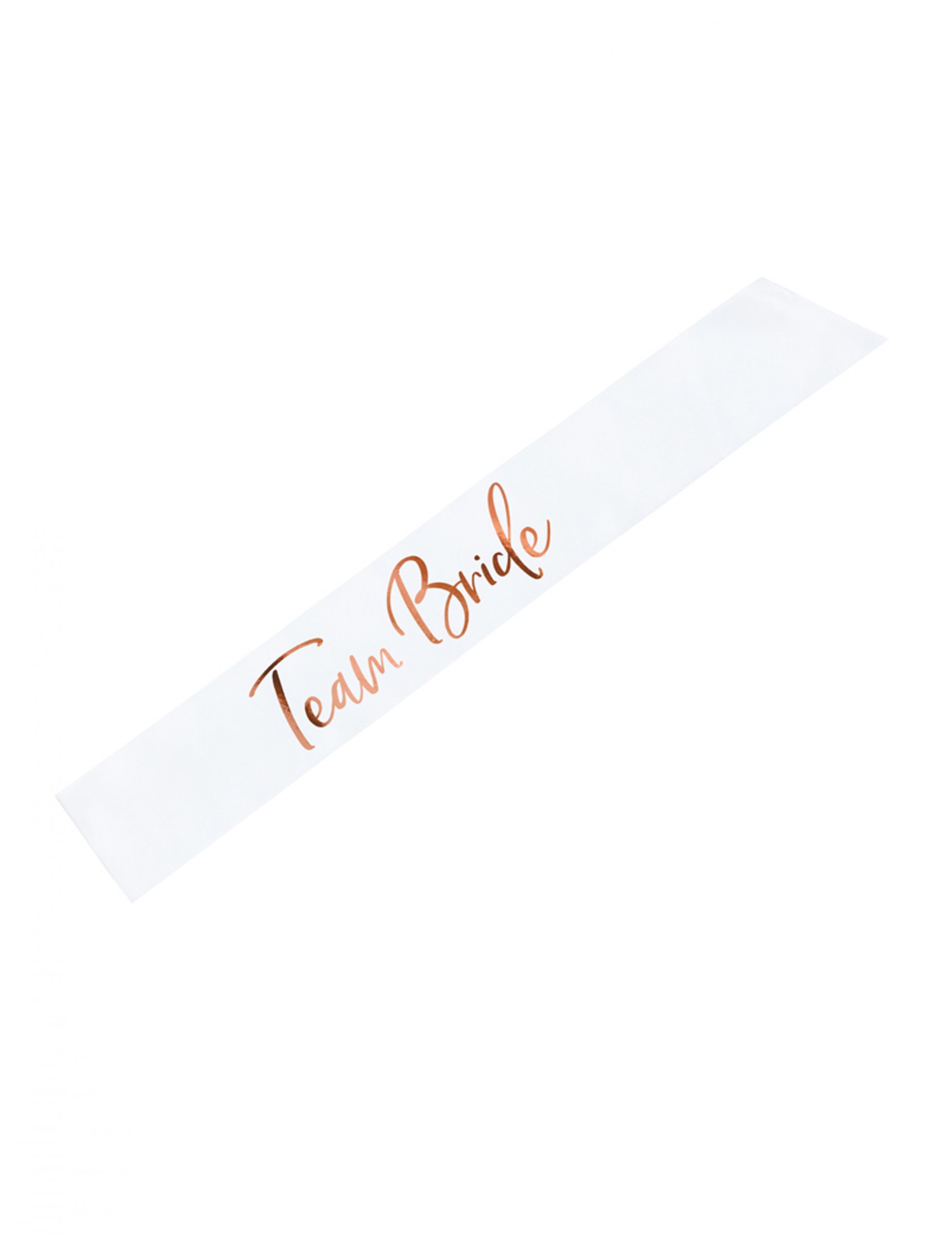 Echarpe en satin team bride blanche et rose gold 75 cm