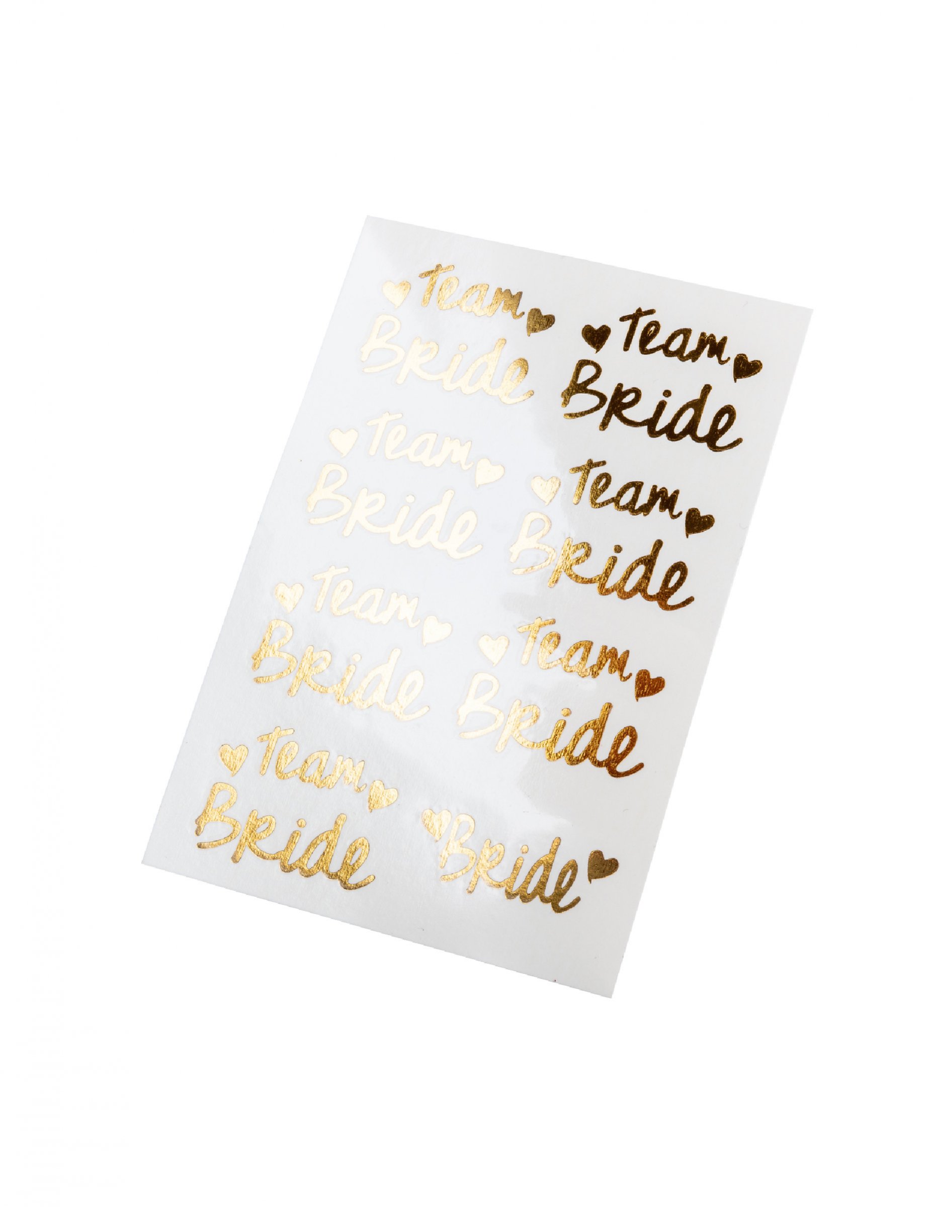 16 Tatouages éphémères team bride dorés 3 x 4 cm