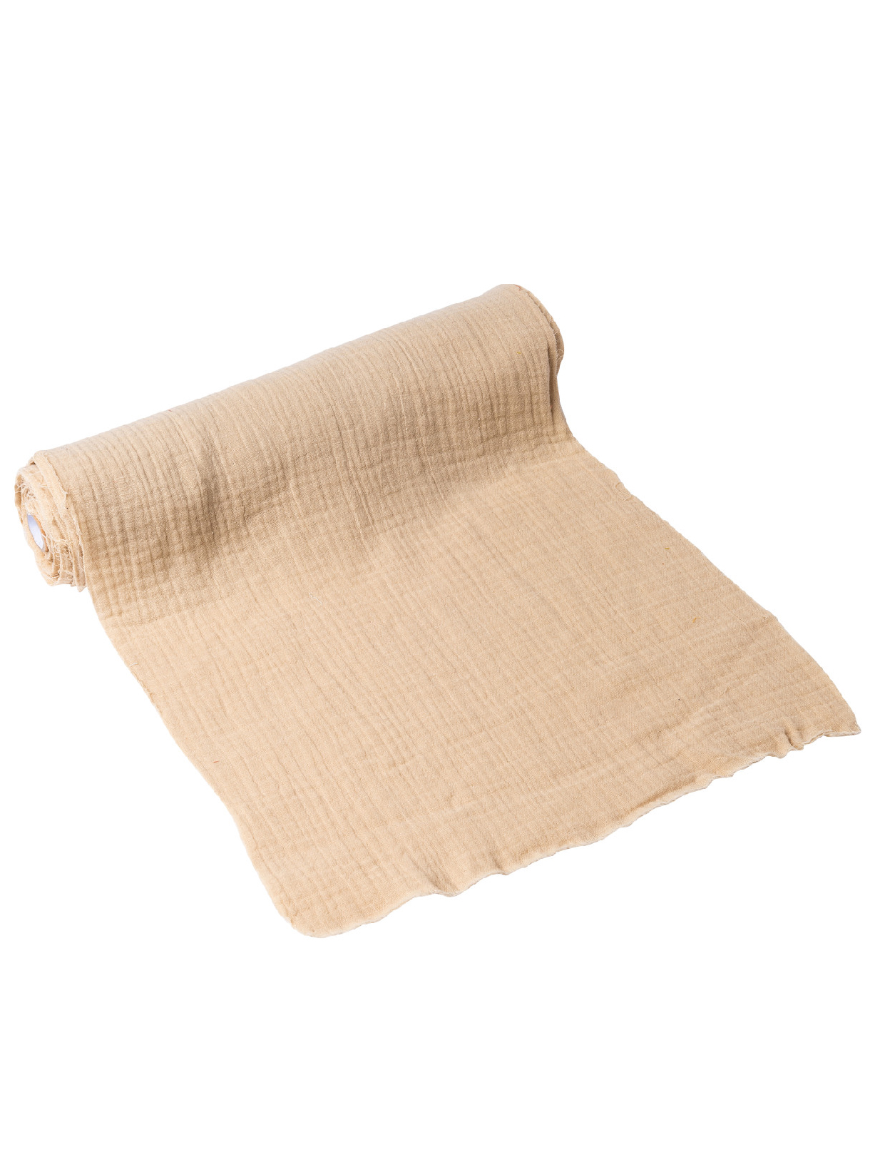 Chemin de table gaze de coton beige 30 cm x 3 m