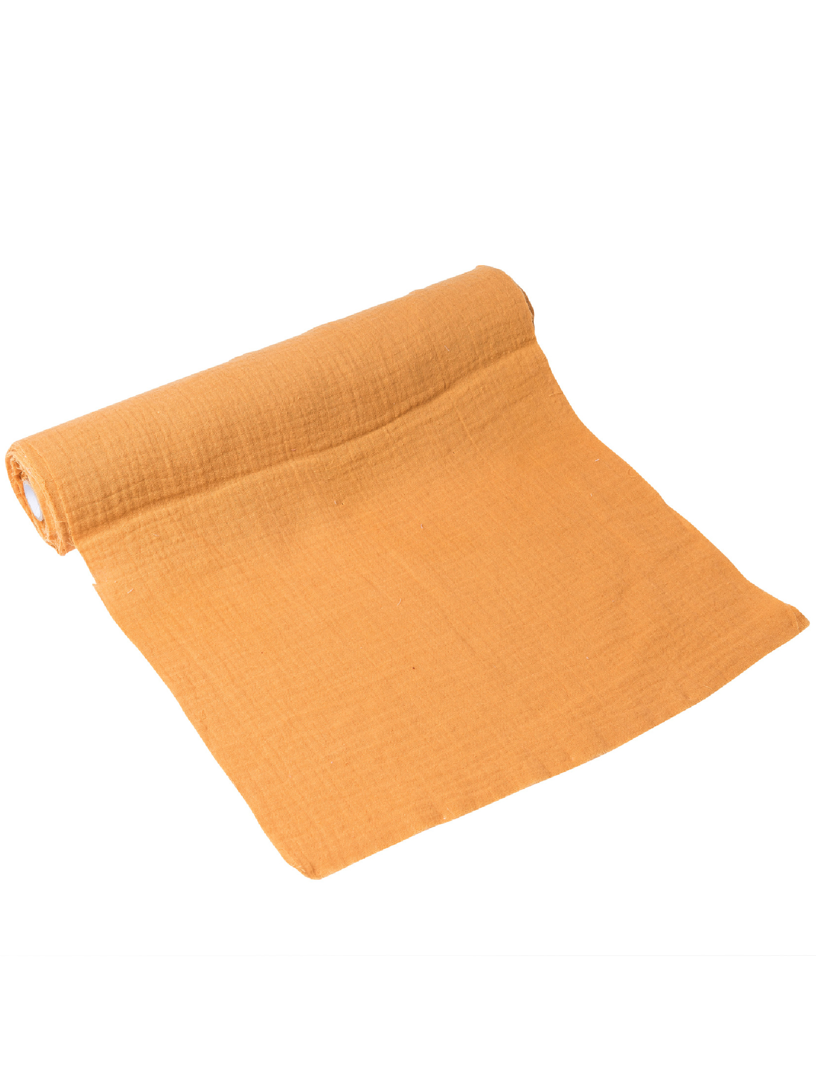 Chemin de table gaze de coton moutarde 30 cm x 3 m
