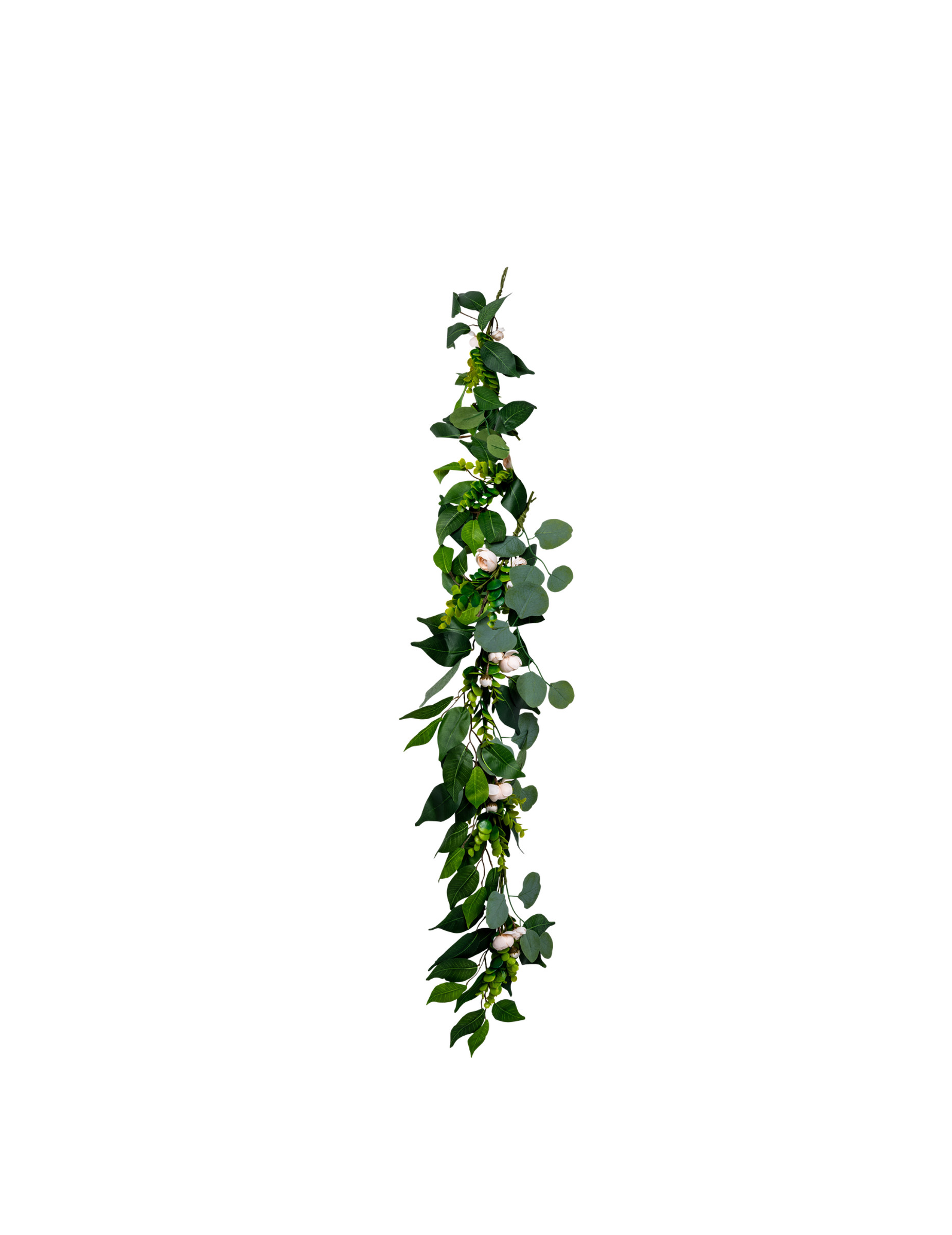 Guirlande pivoines laurier et eucalyptus blush 1,40 m