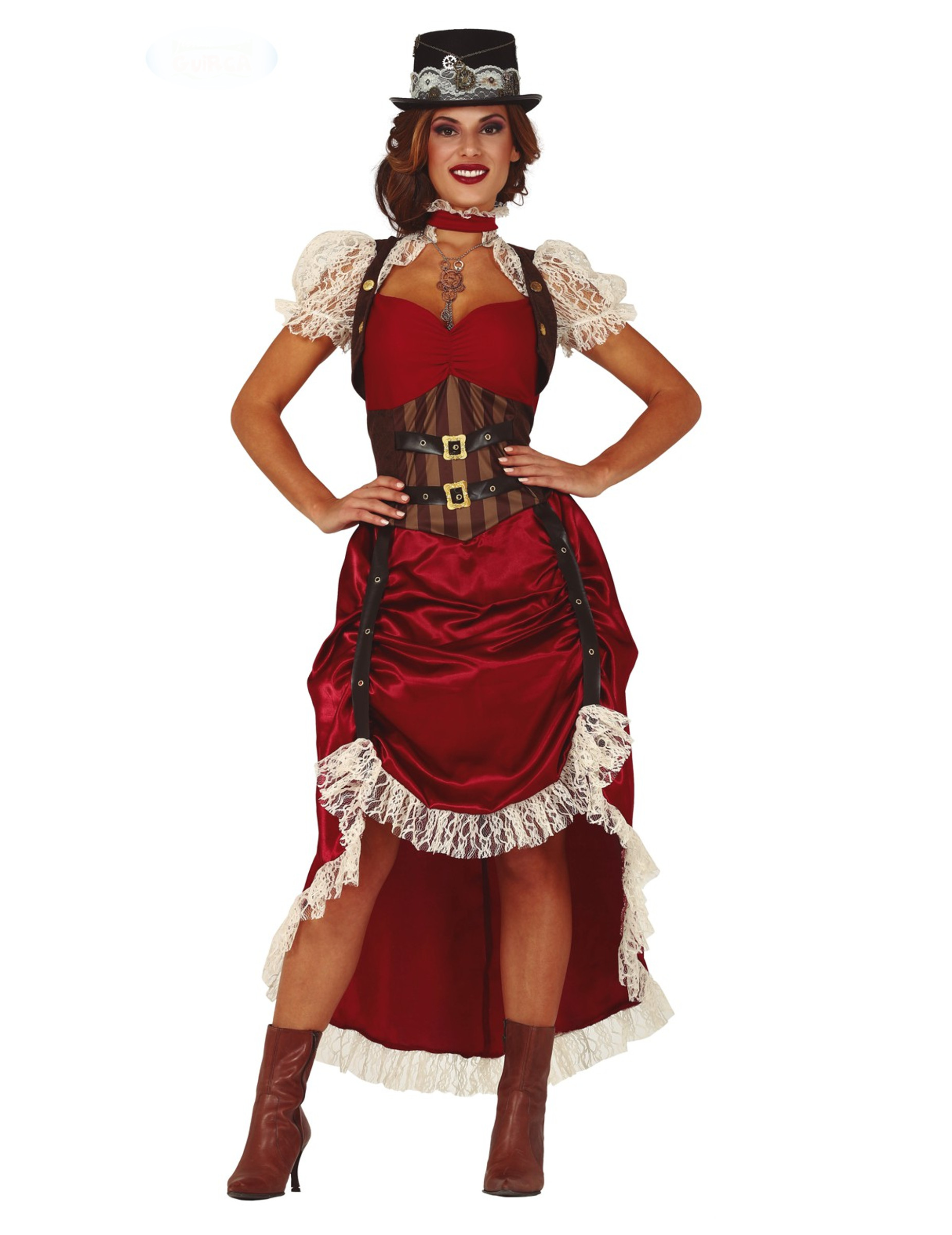Déguisement steampunk sexy rouge femme