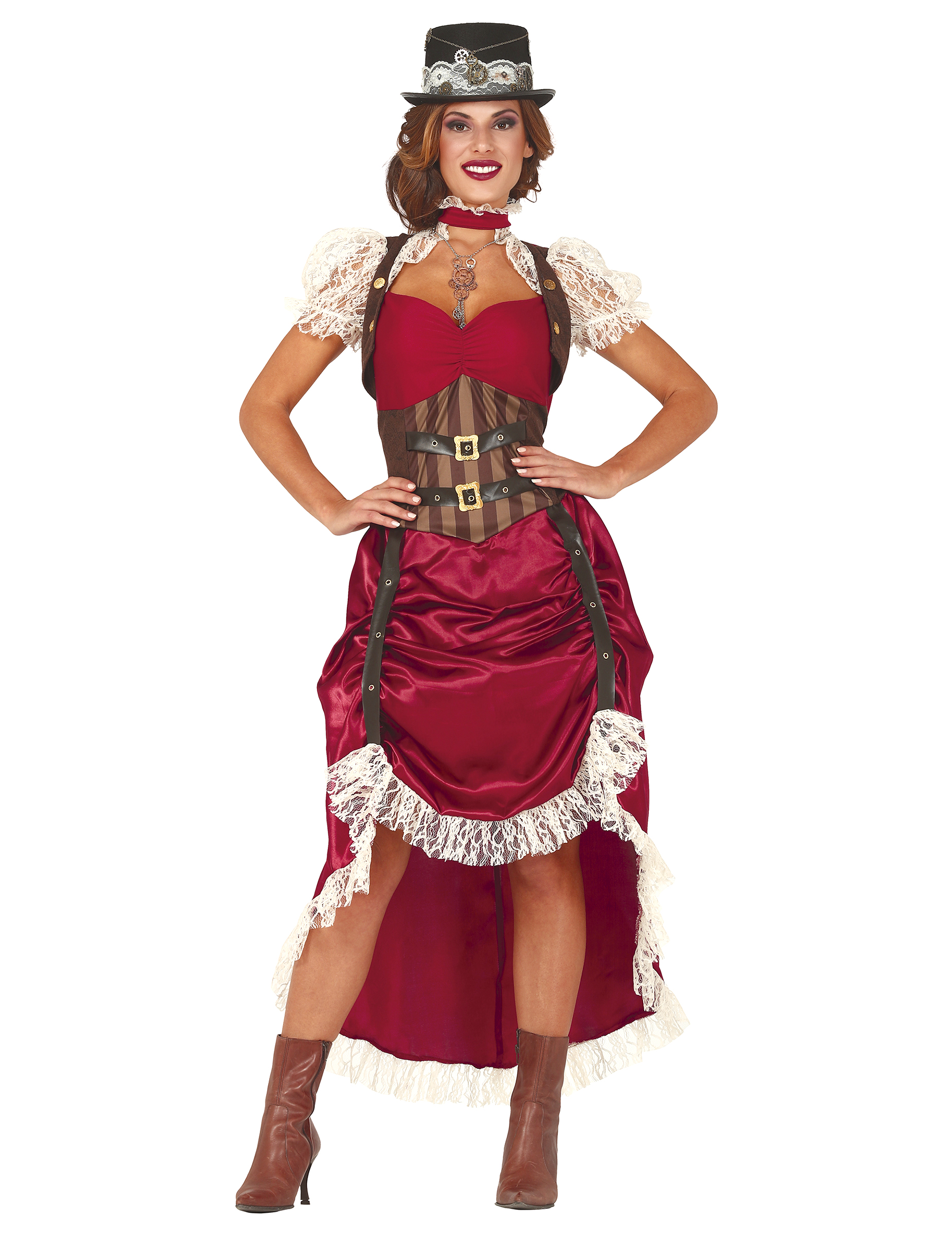 Déguisement steampunk sexy rouge femme