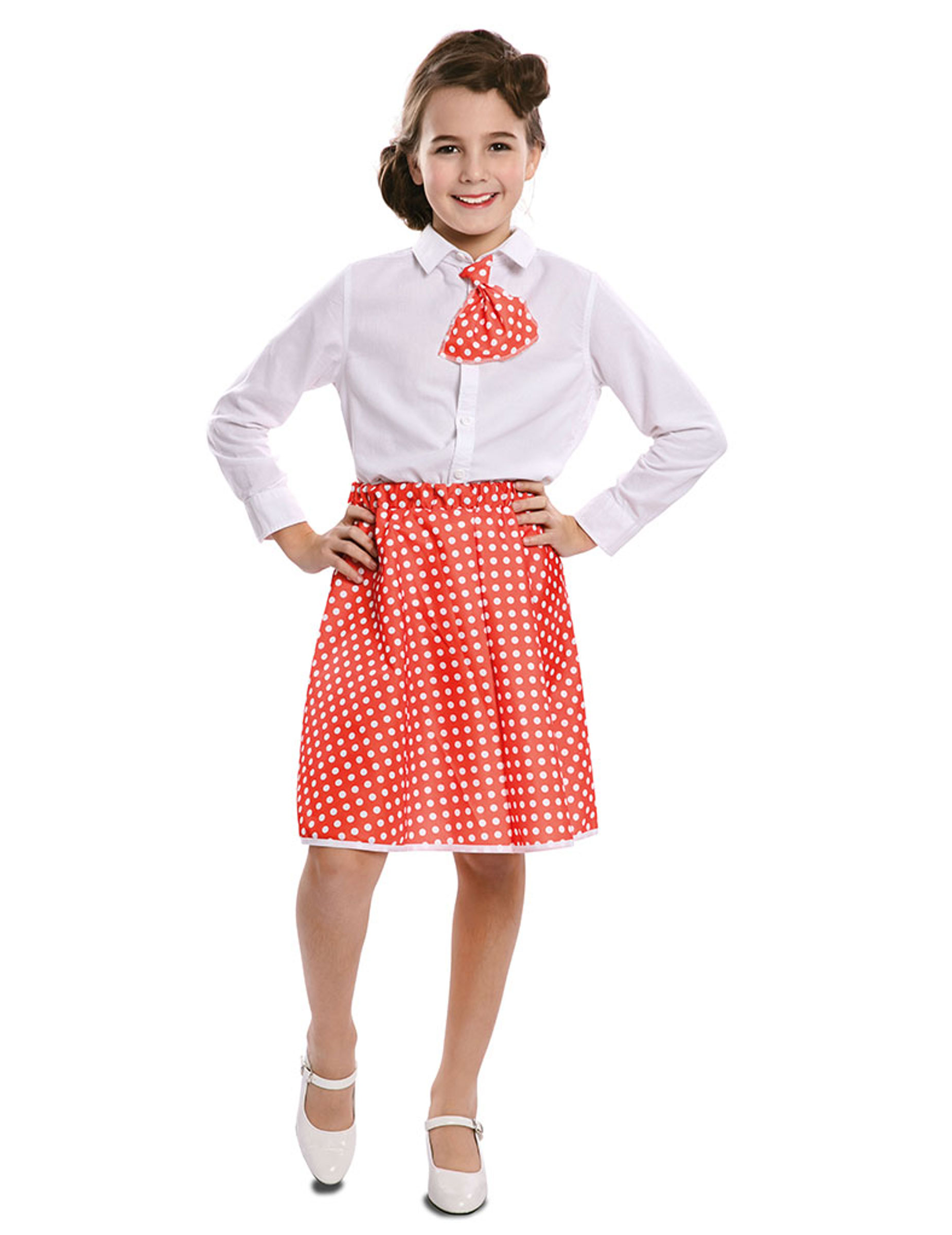 Jupe avec cravate pin-up rouge fille