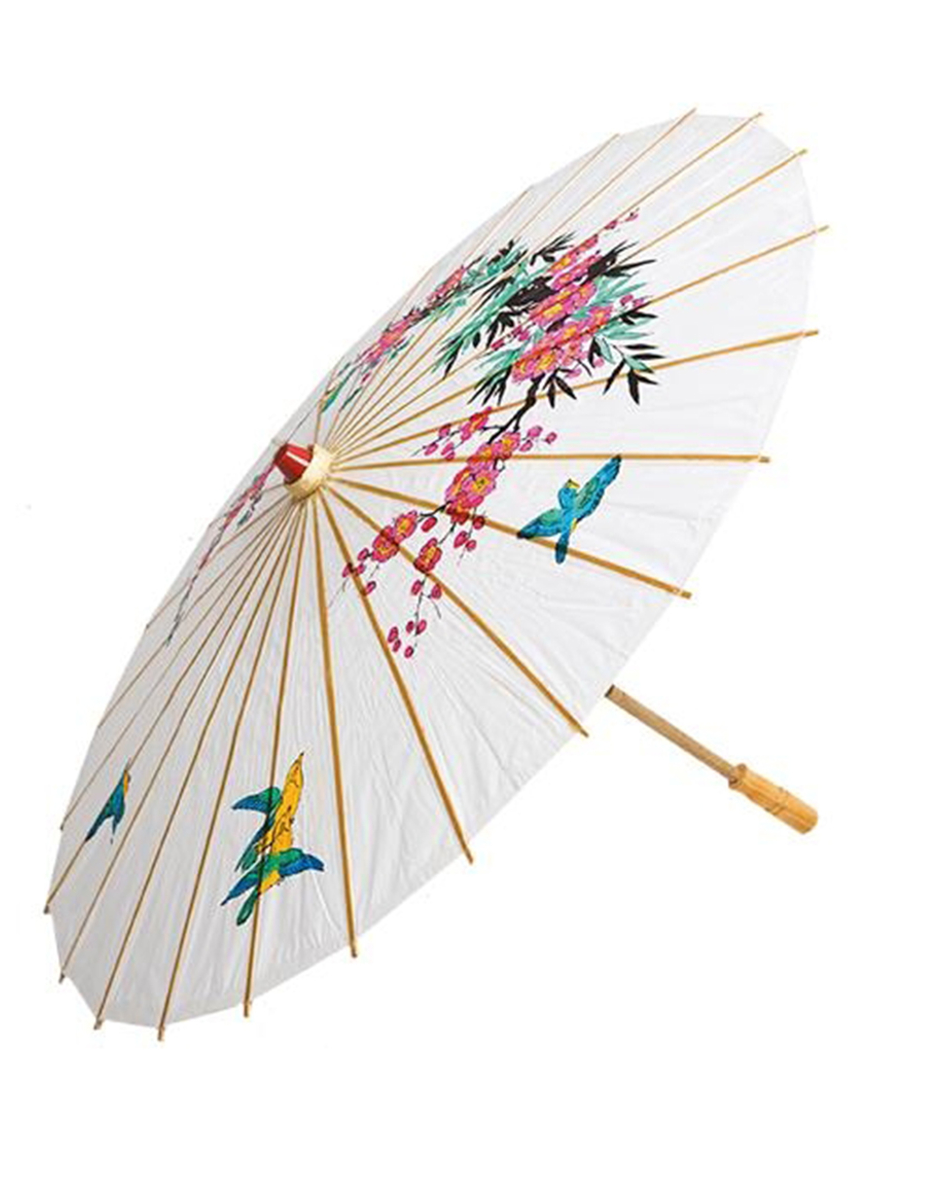 Ombrelle chinoise blanche en papier 56 cm