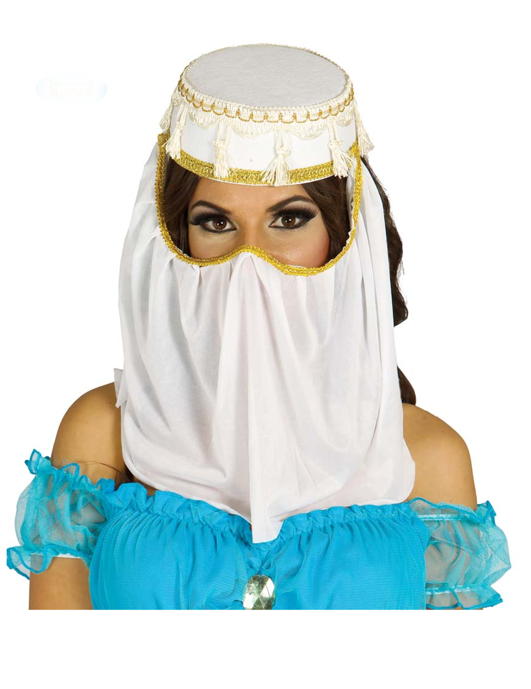 Coiffe princesse orientale blanche femme