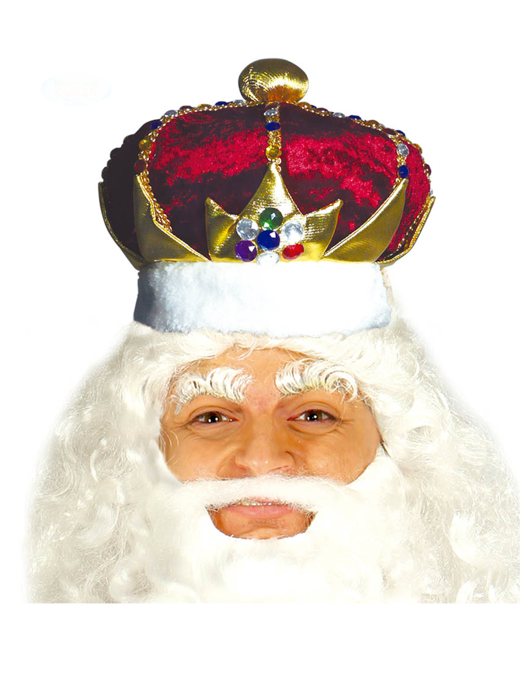 Couronne roi rouge et or adulte
