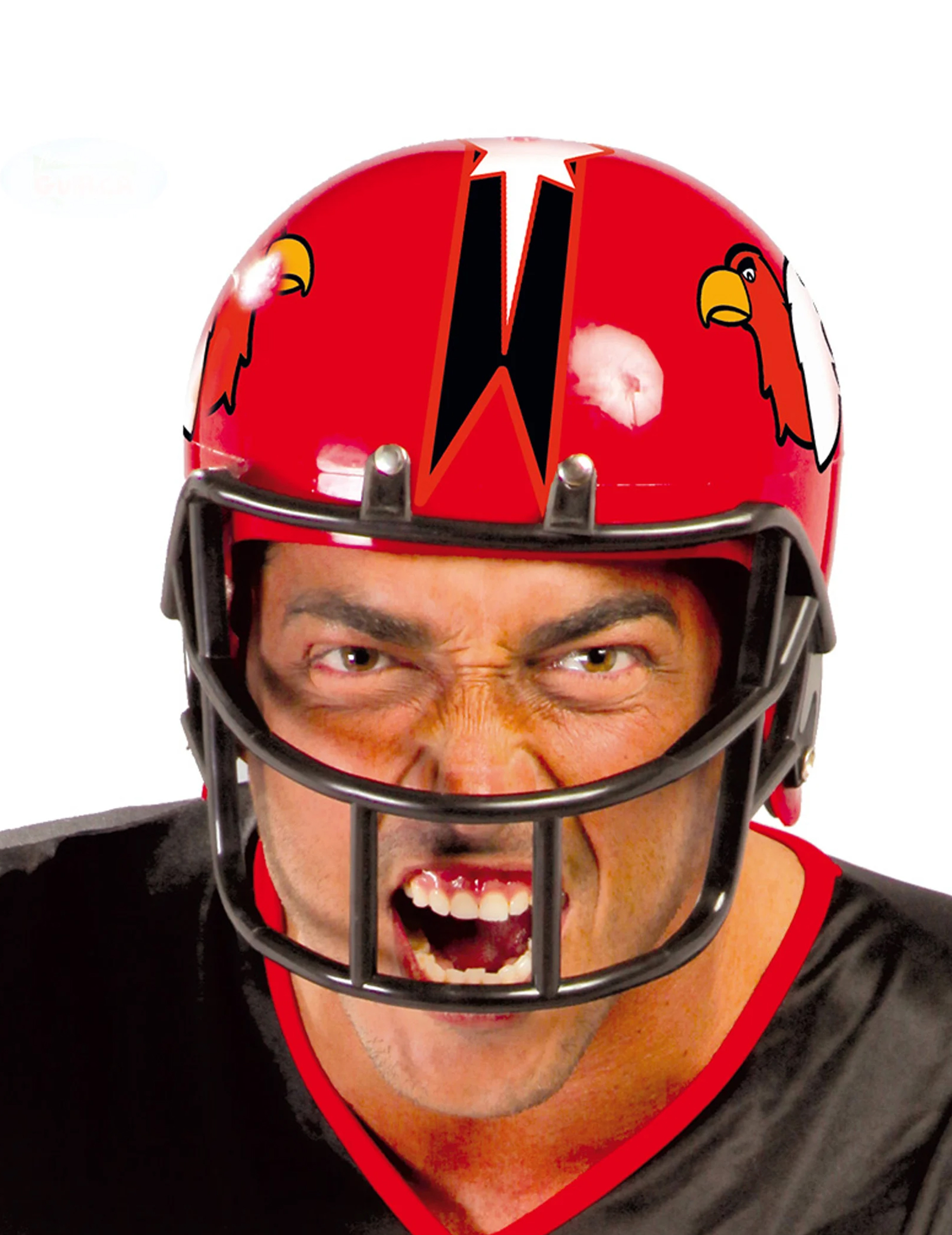 Casque joueur football rouge adulte