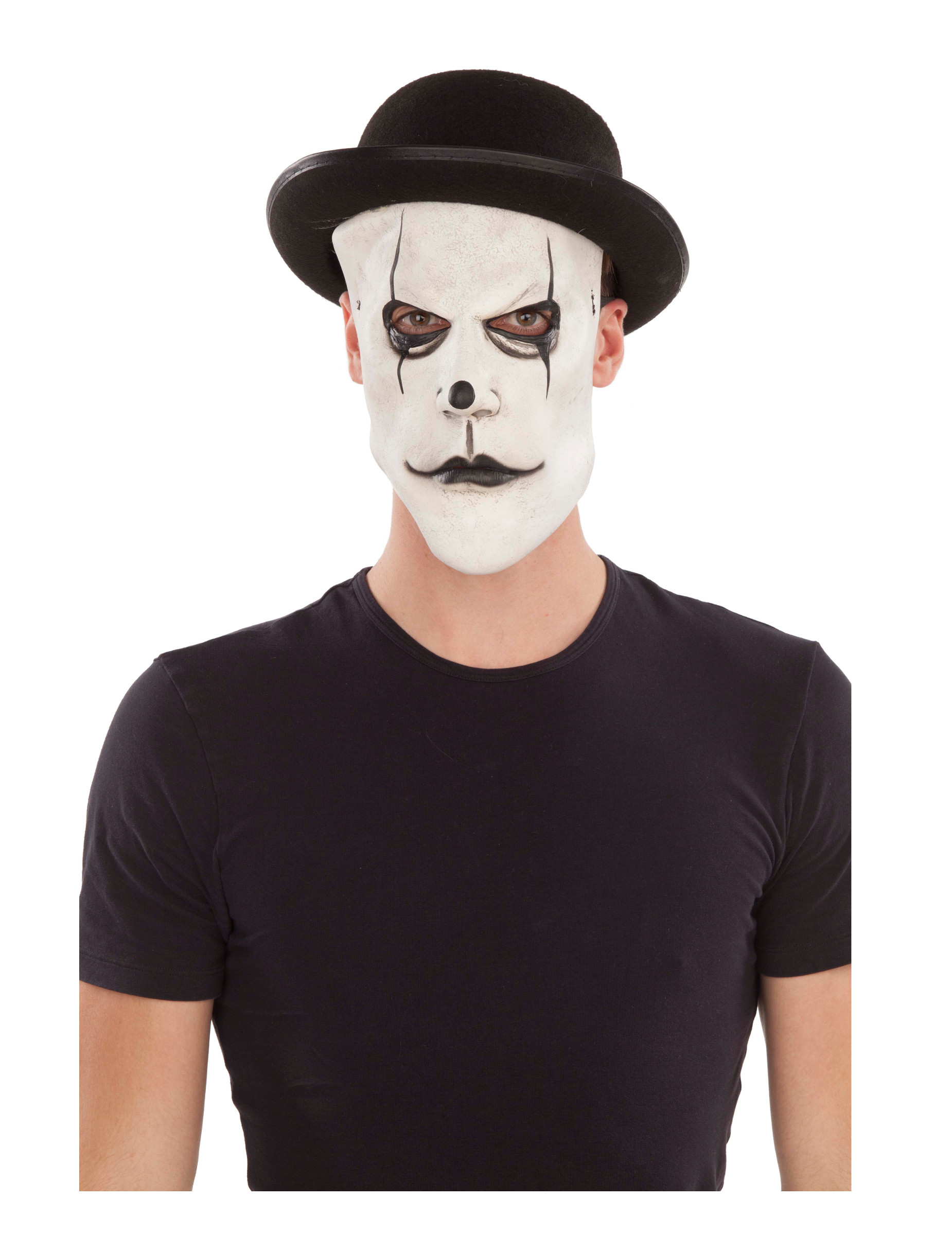 Masque mime avec chapeau