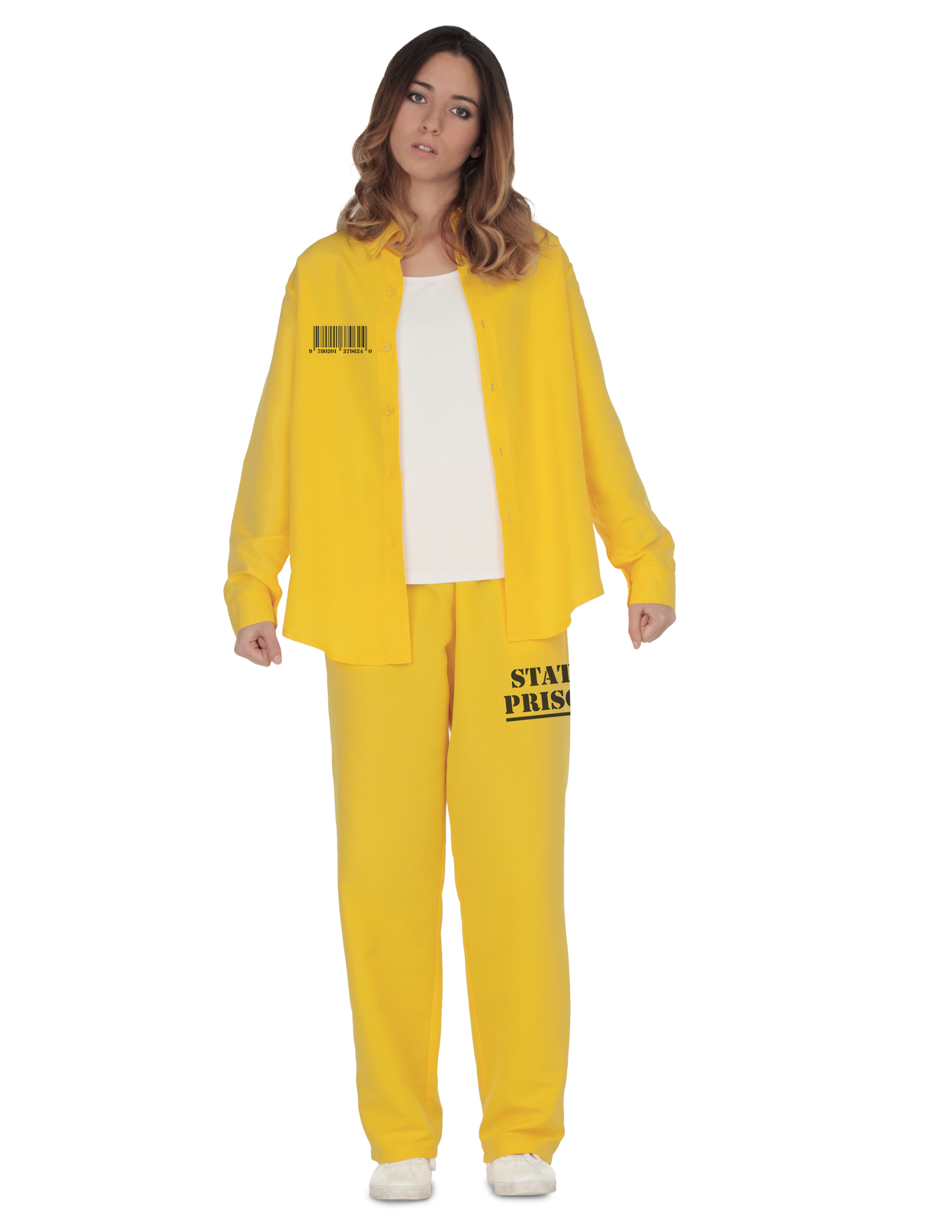 Déguisement prisonnière jaune femme