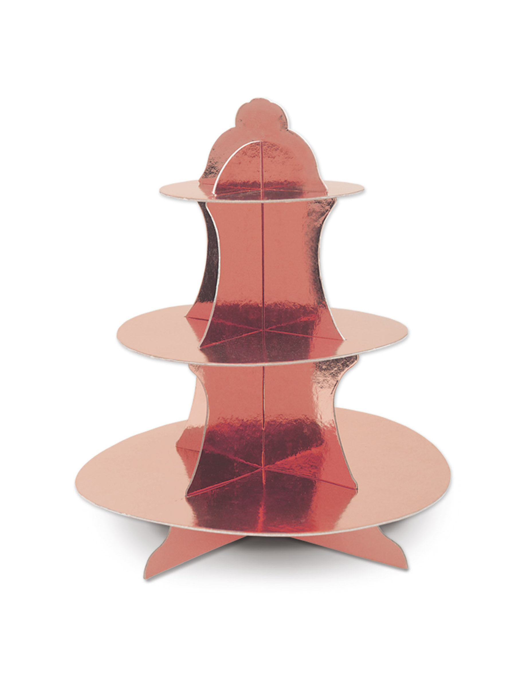 Présentoir à cupcakes en carton rose gold métallisé 31 cm