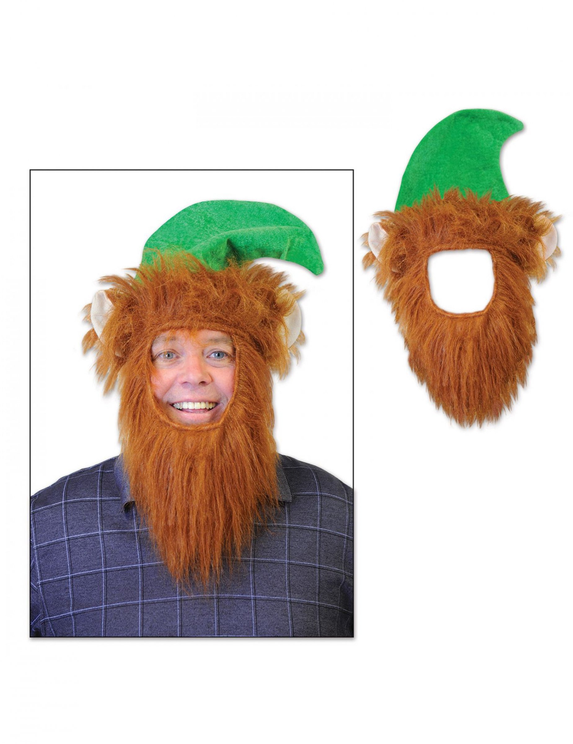 Chapeau avec barbe leprechaun adulte