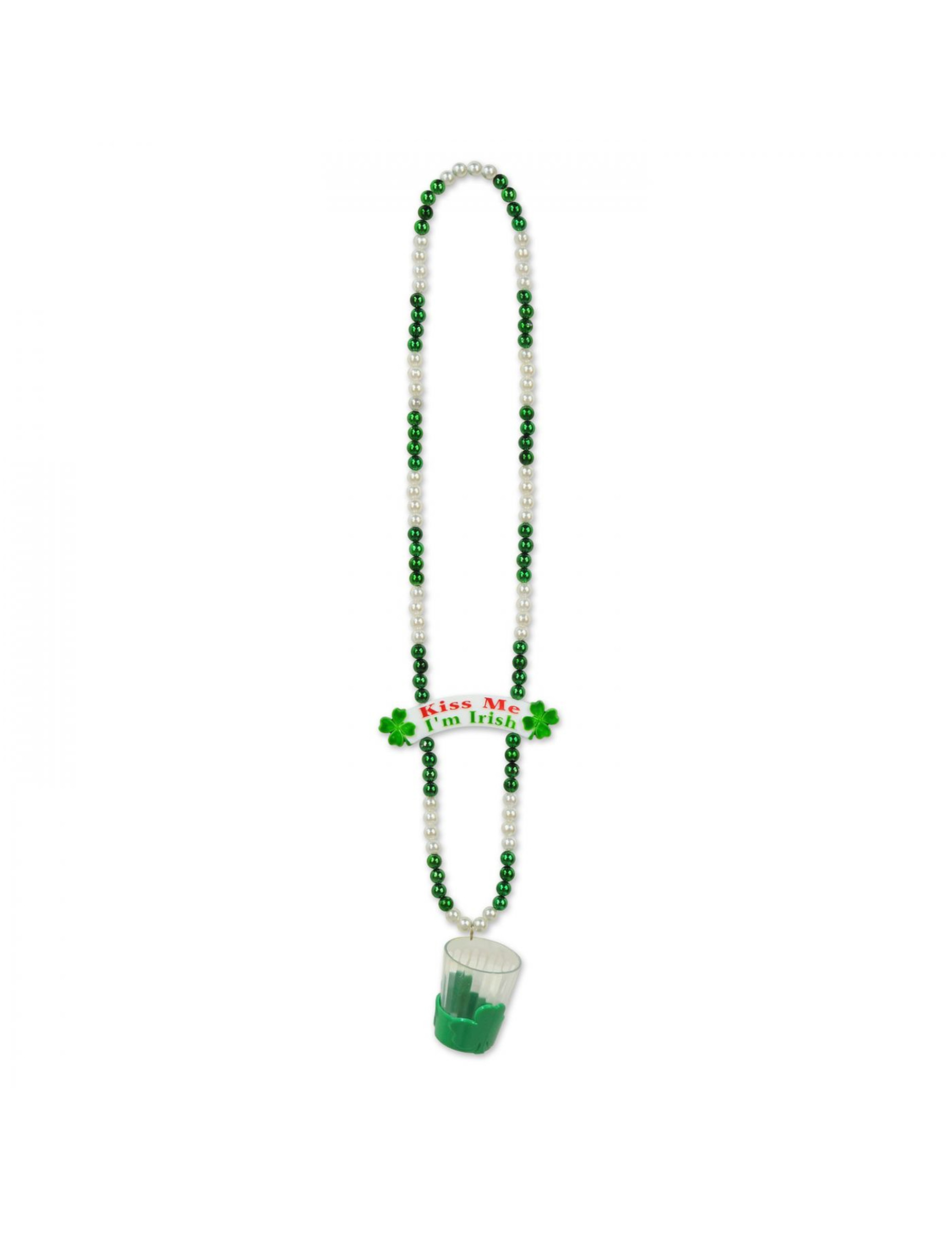 Collier avec shooter Kiss me I'm irish