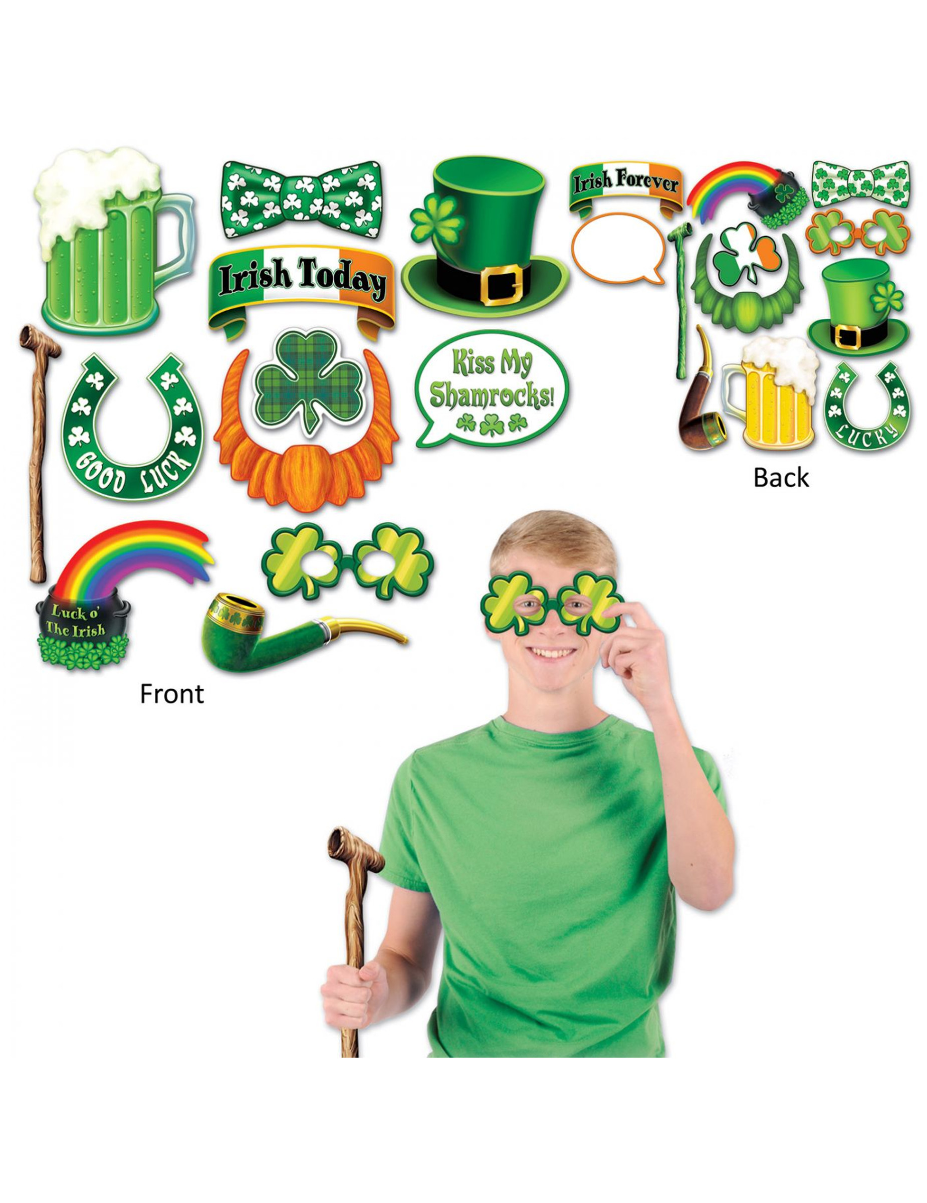 Kit photobooth Saint Patrick 12 accessoires