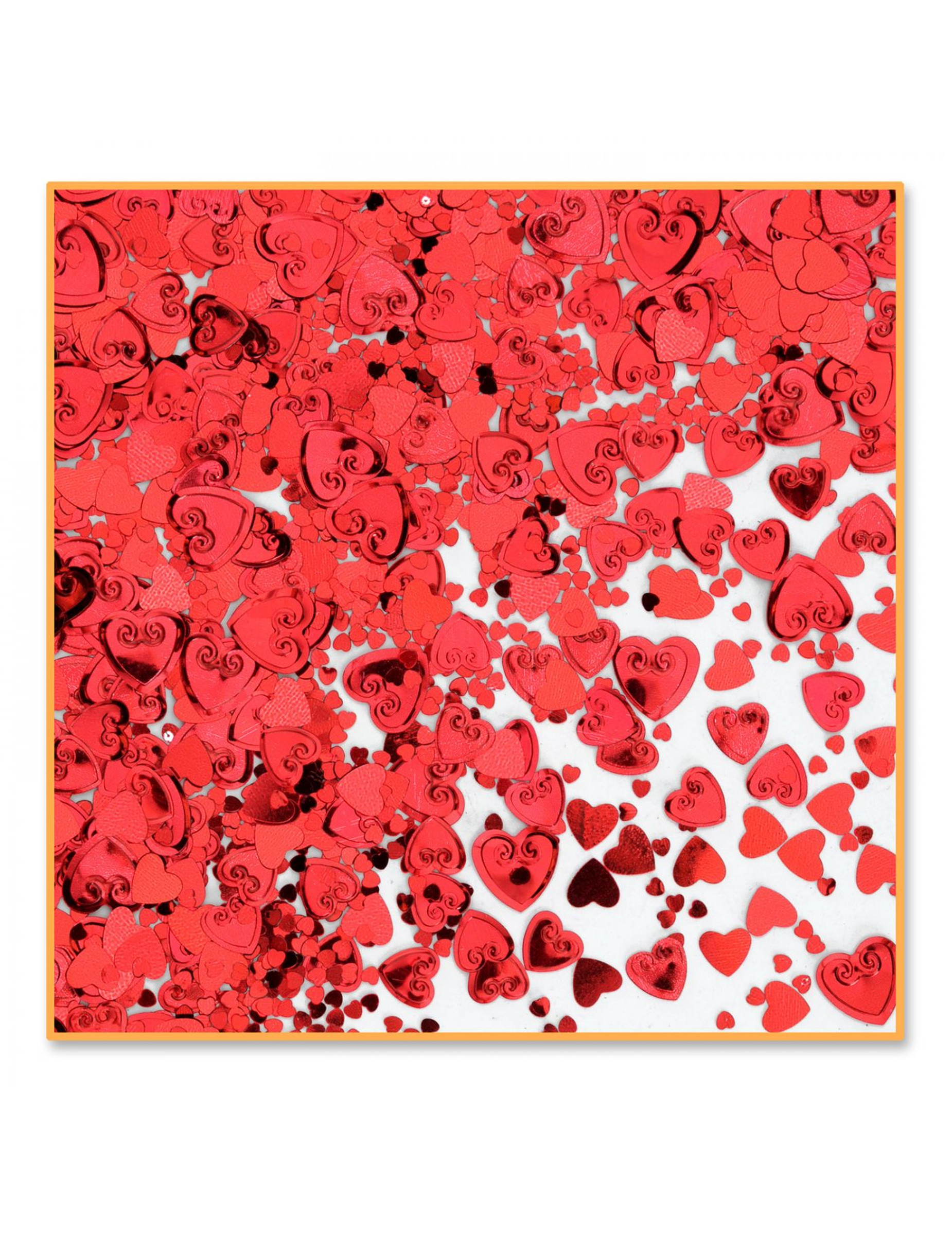 Confettis de table c urs rouges métallisés 14 g