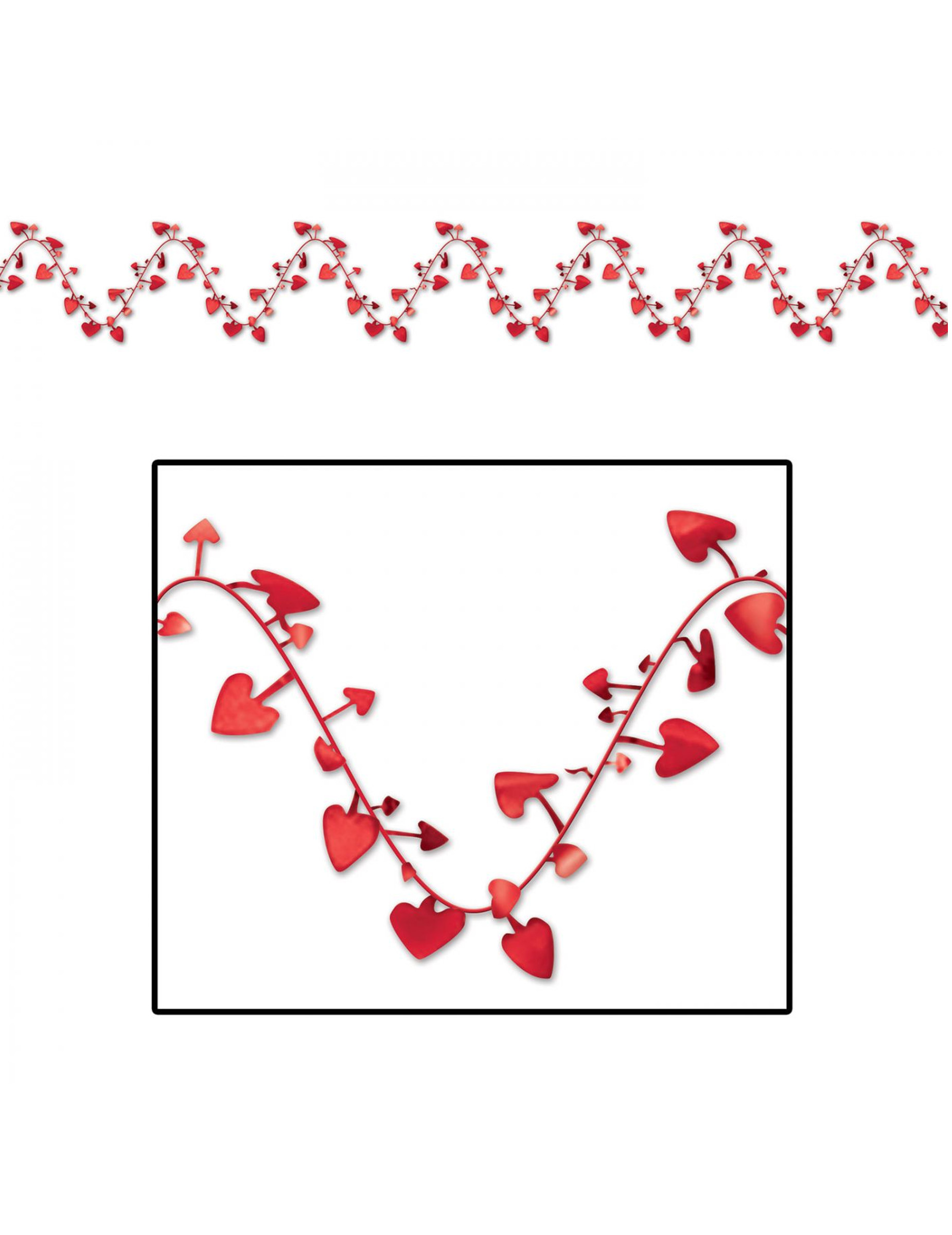 Guirlande en plastique modulable c urs rouges 7 m