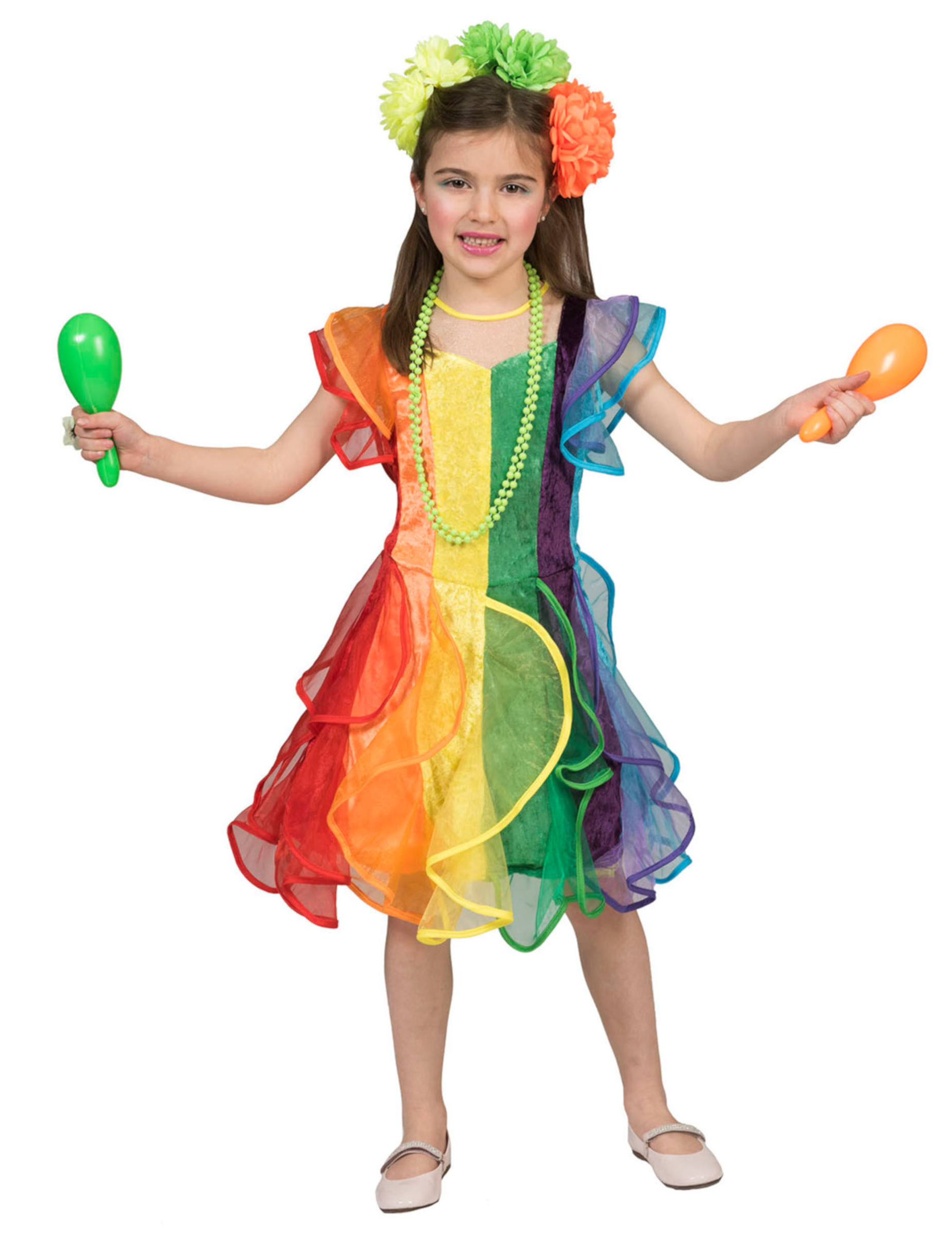 Déguisement danseuse arc en ciel fille