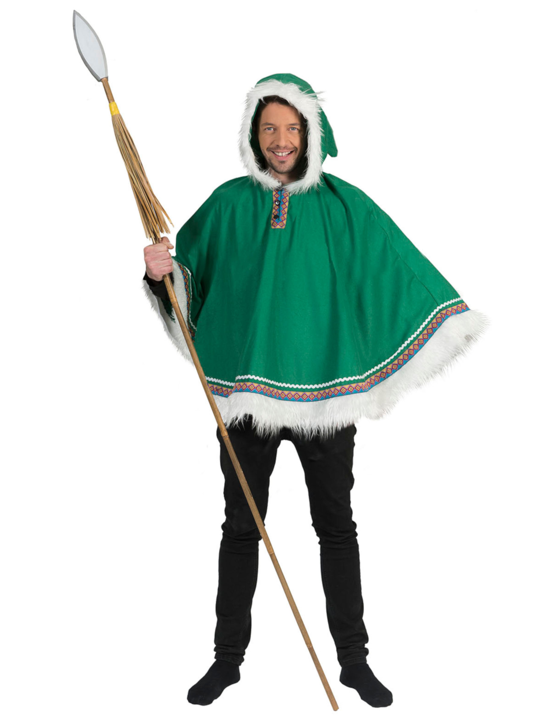Poncho inuit vert homme