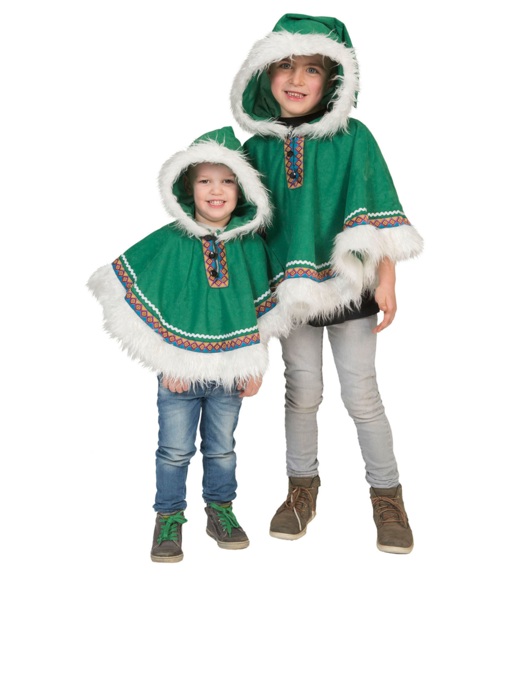 Poncho inuit vert bébé