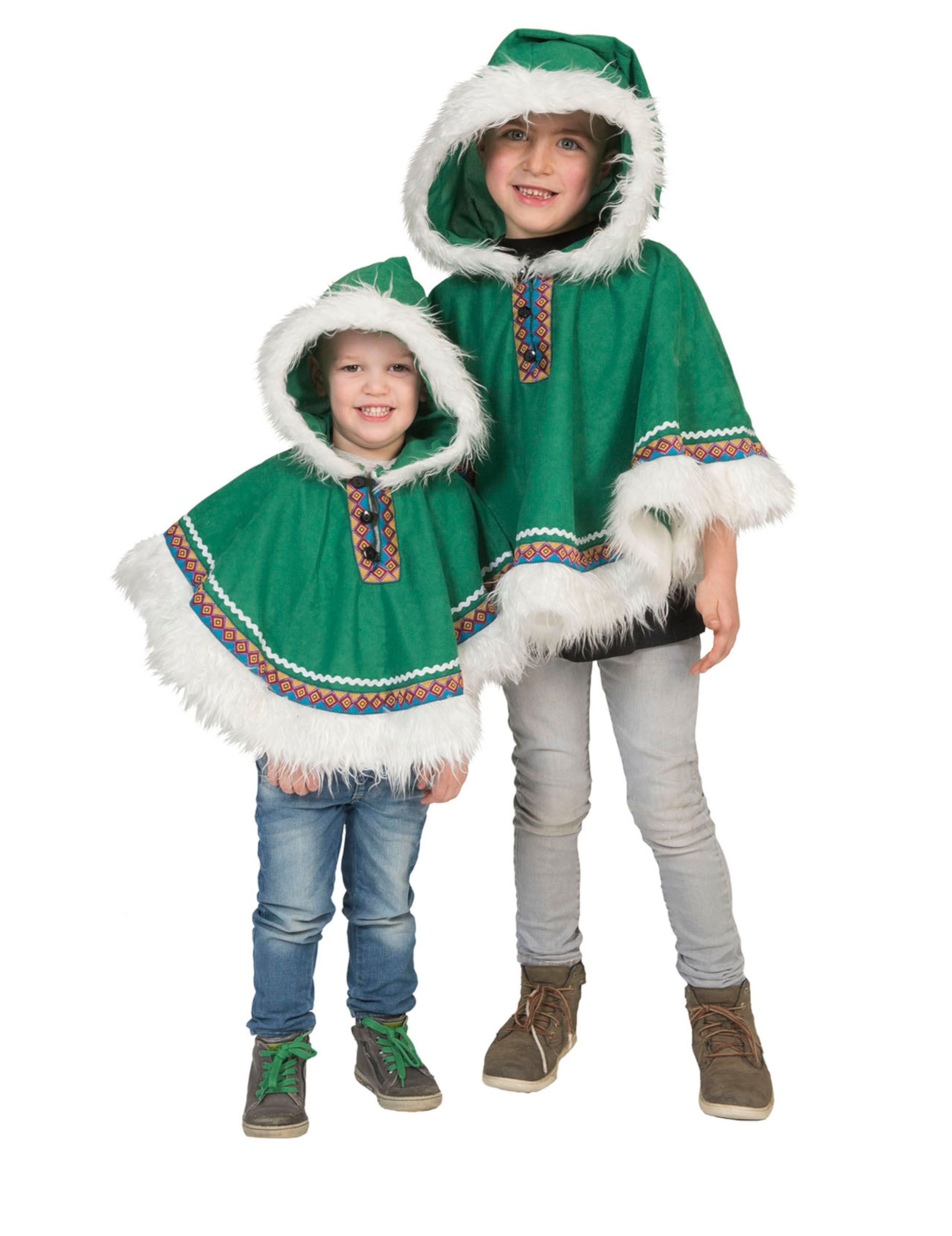 Poncho inuit vert enfant