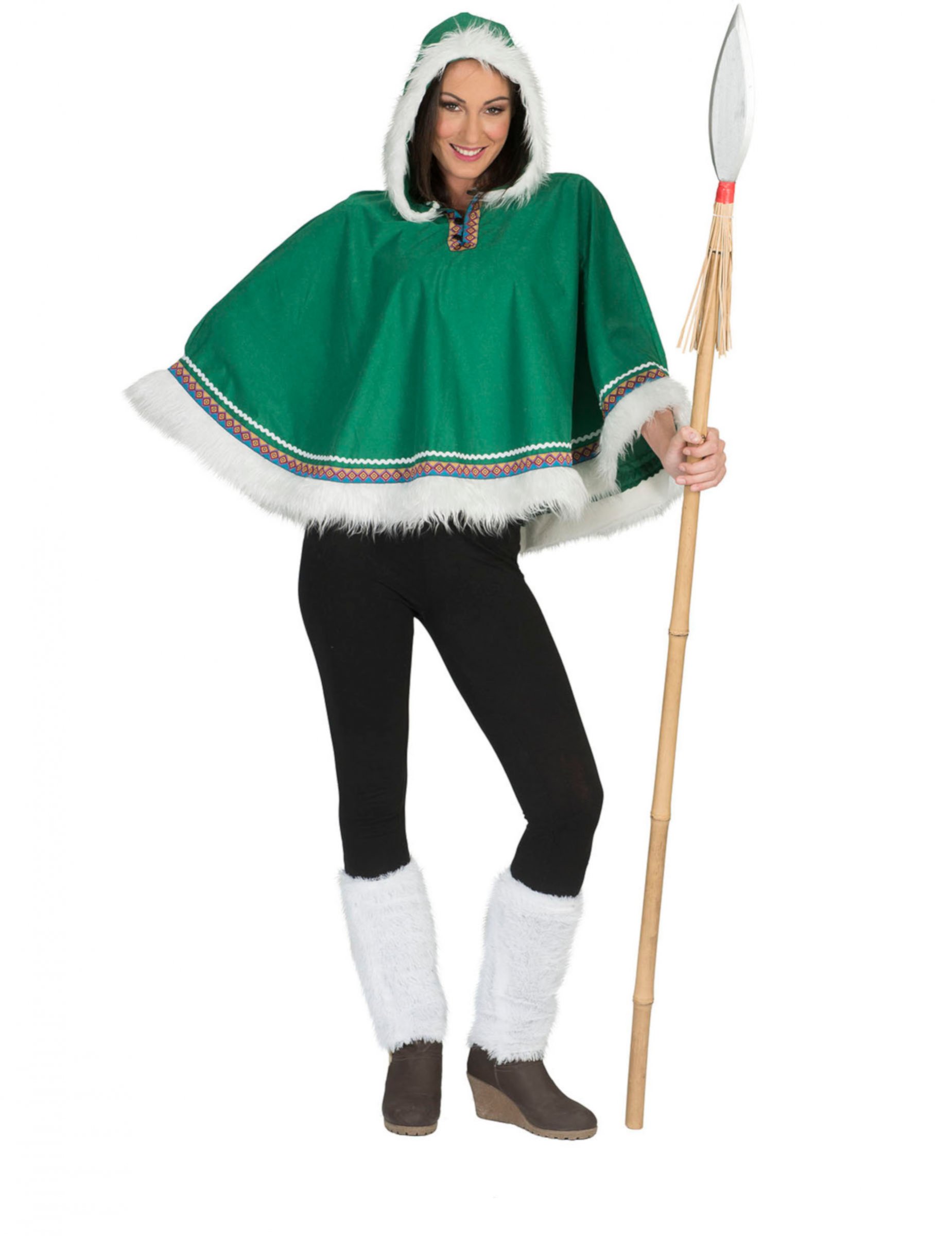 Poncho inuite vert femme