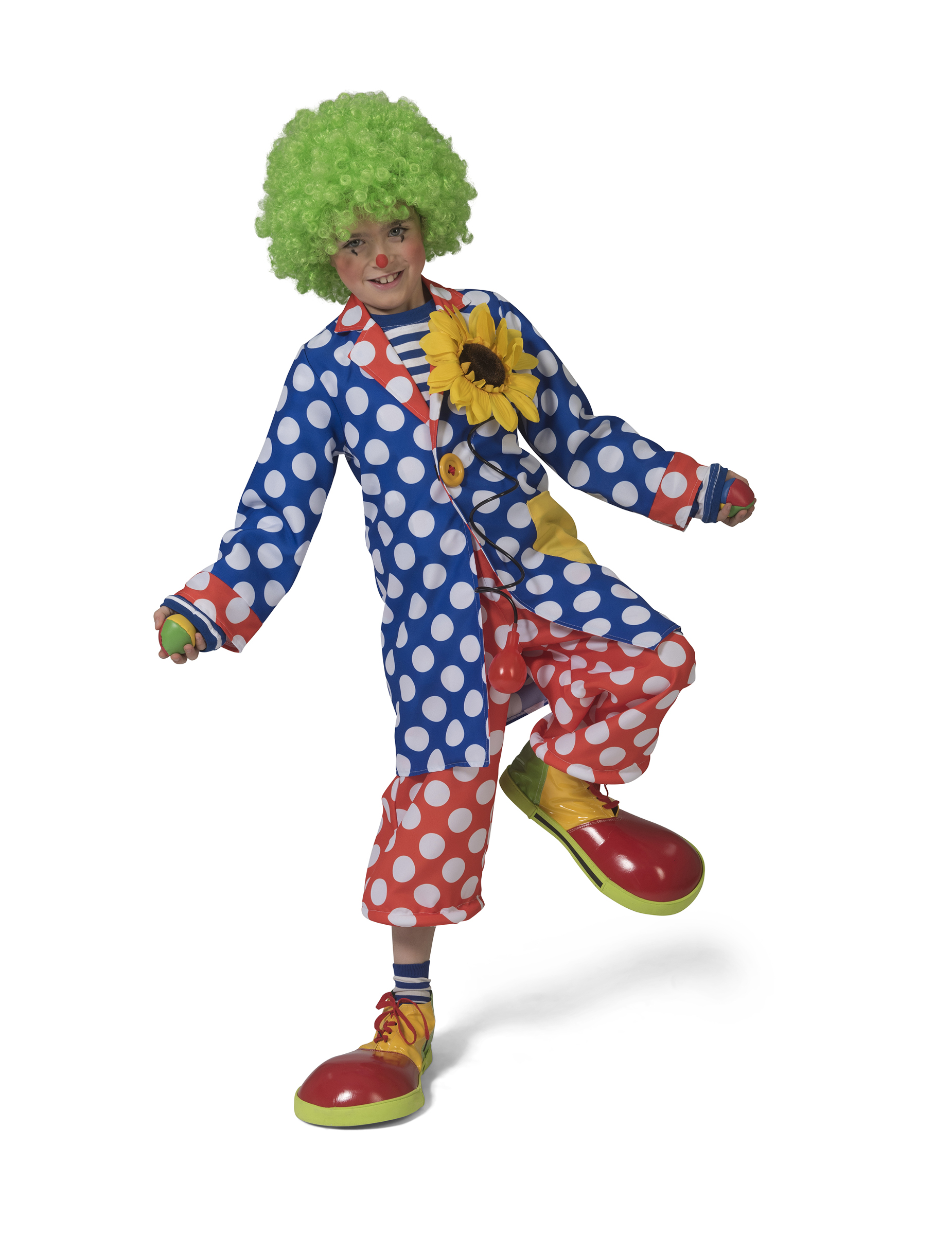 Manteau clown à motifs pois enfant