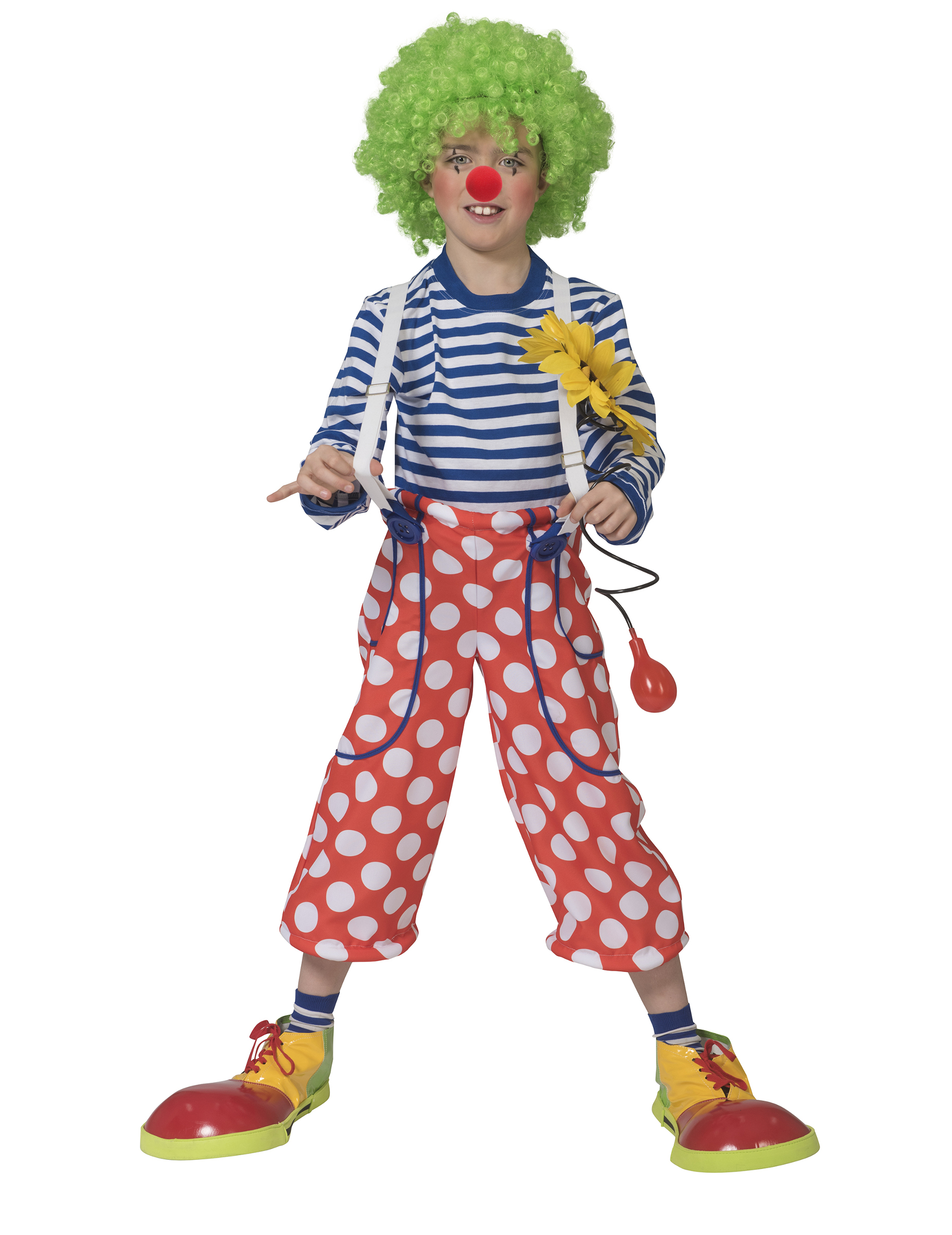 Pantalon clown à bretelles enfant
