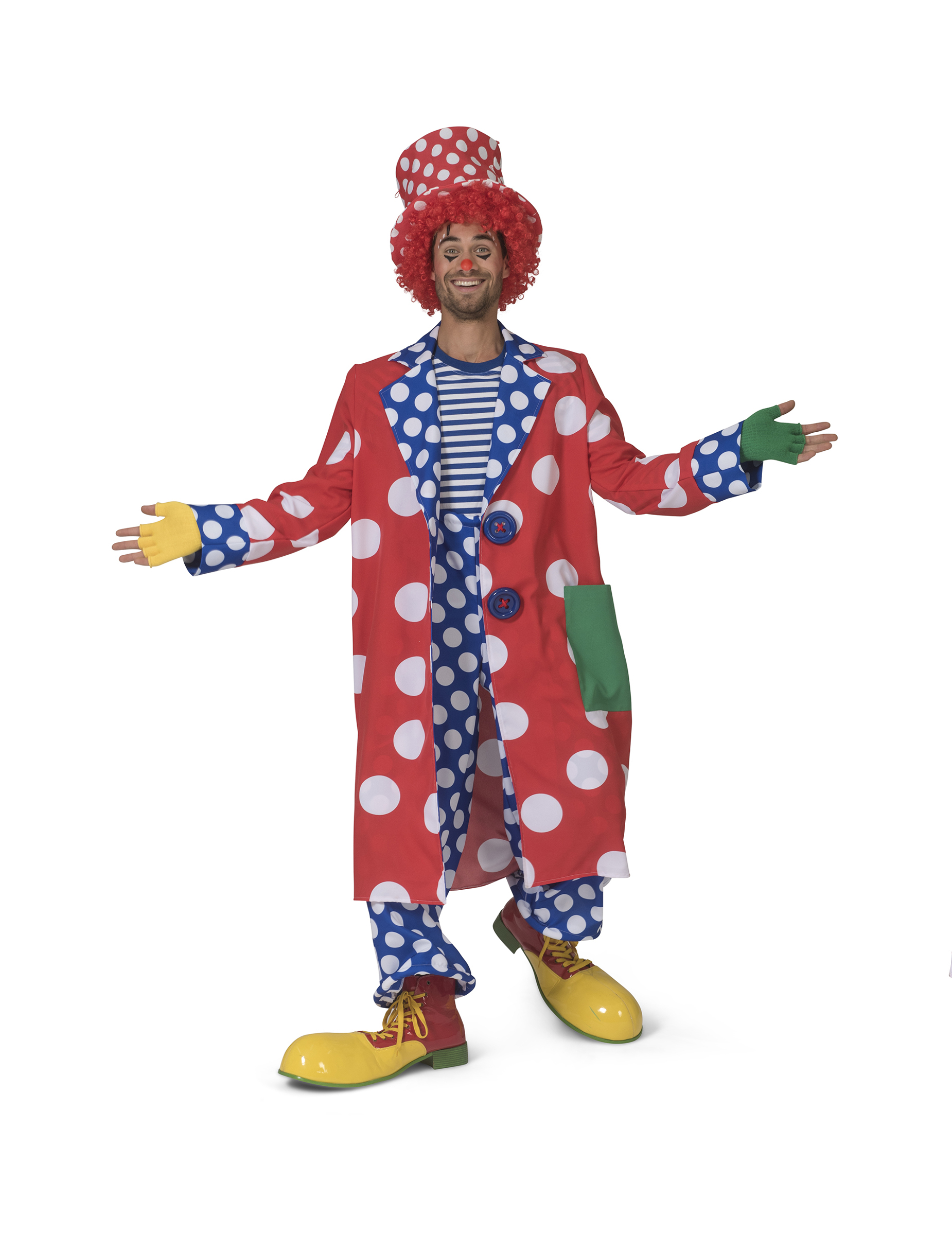 Manteau clown à pois homme
