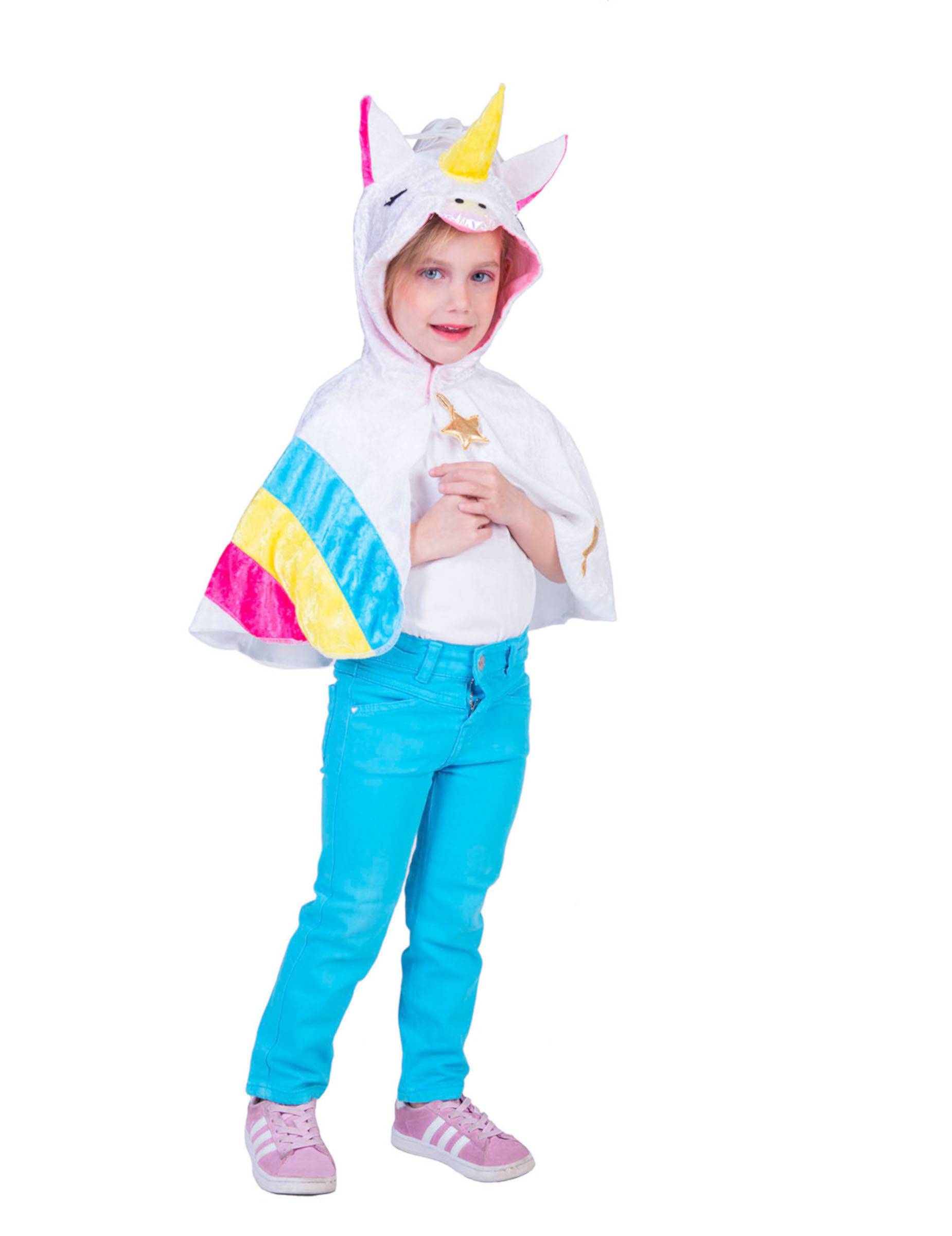 Poncho à capuche licorne arc-en-ciel enfant
