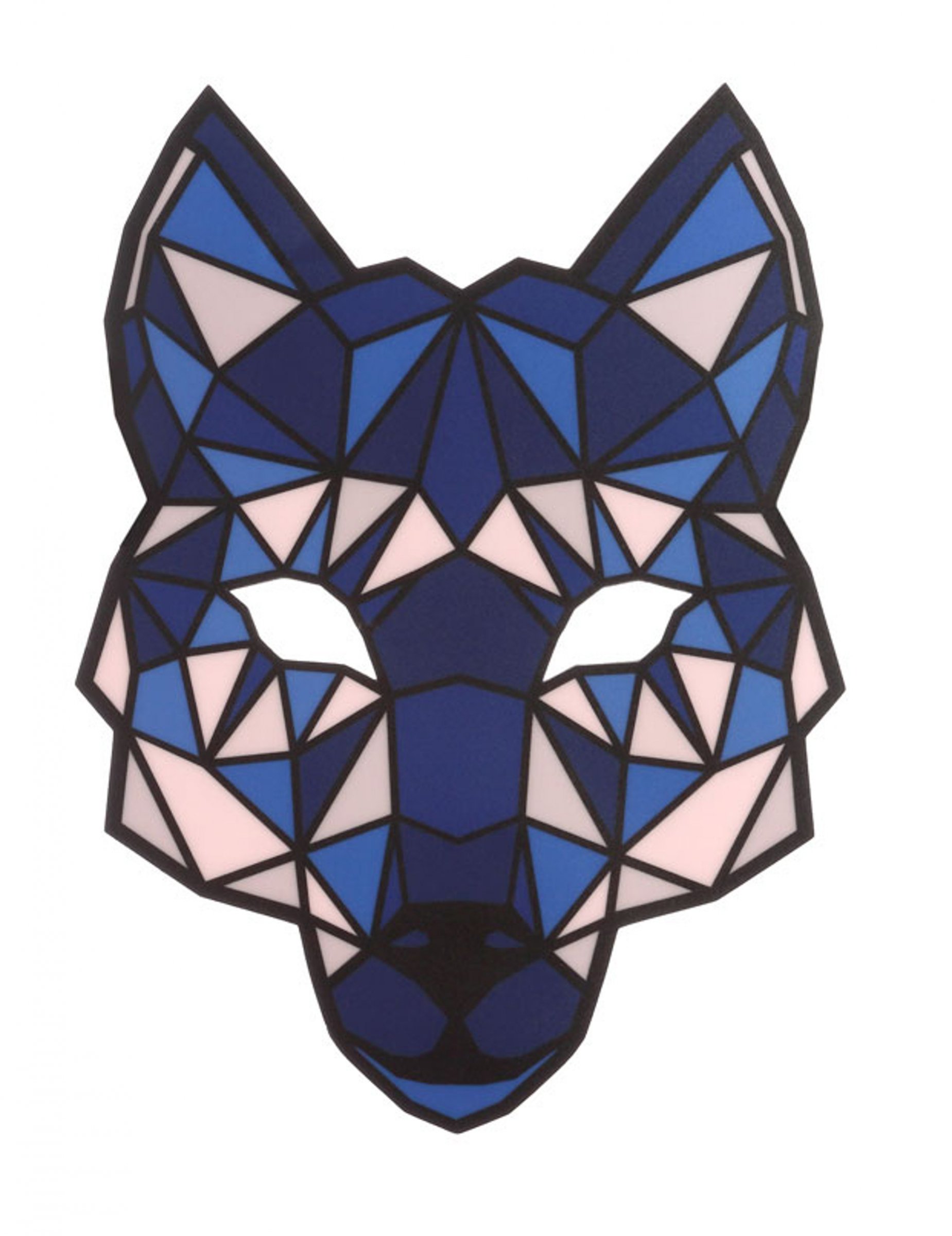 Masque loup à LED réactives adulte