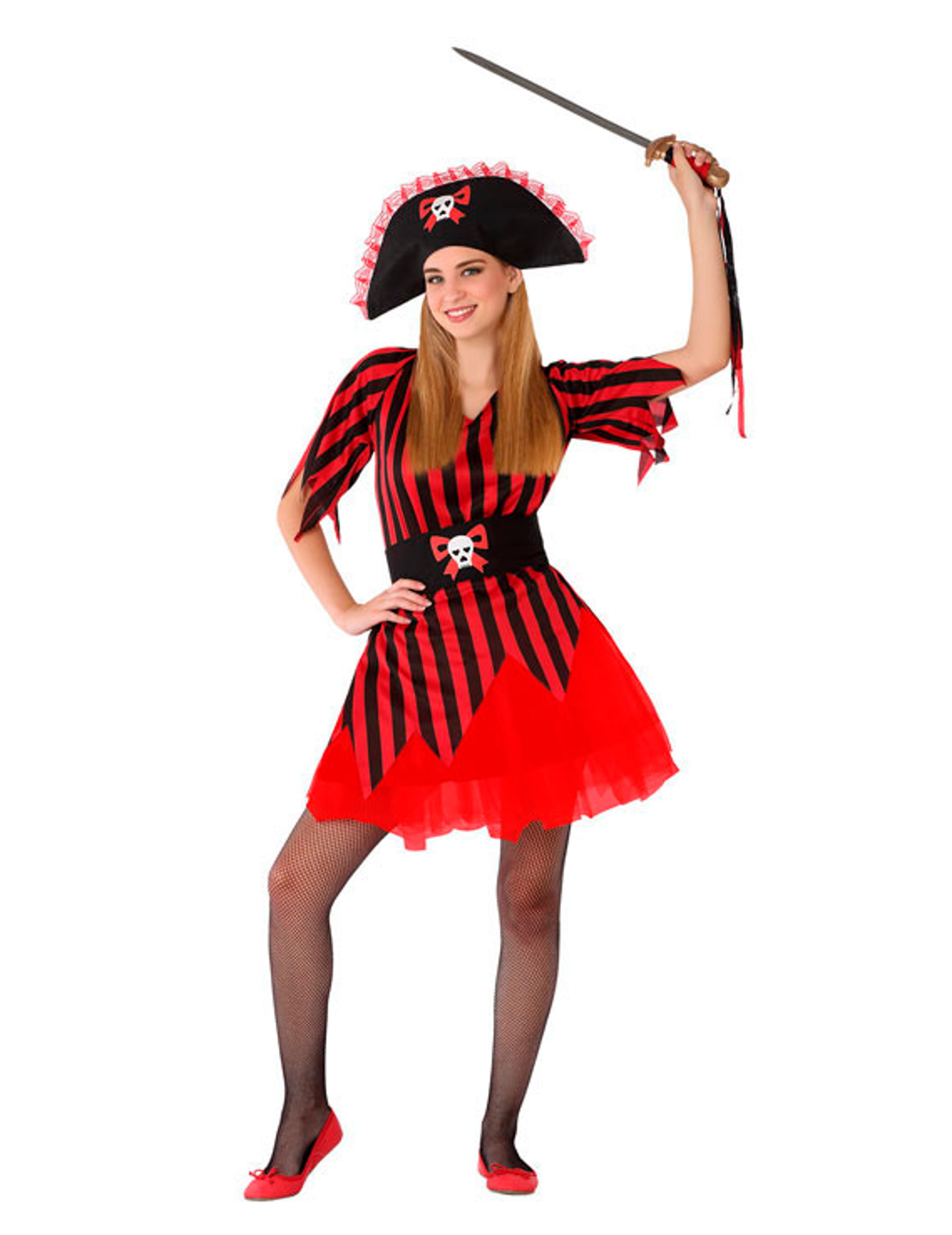 Déguisement pirate rouge adolescente